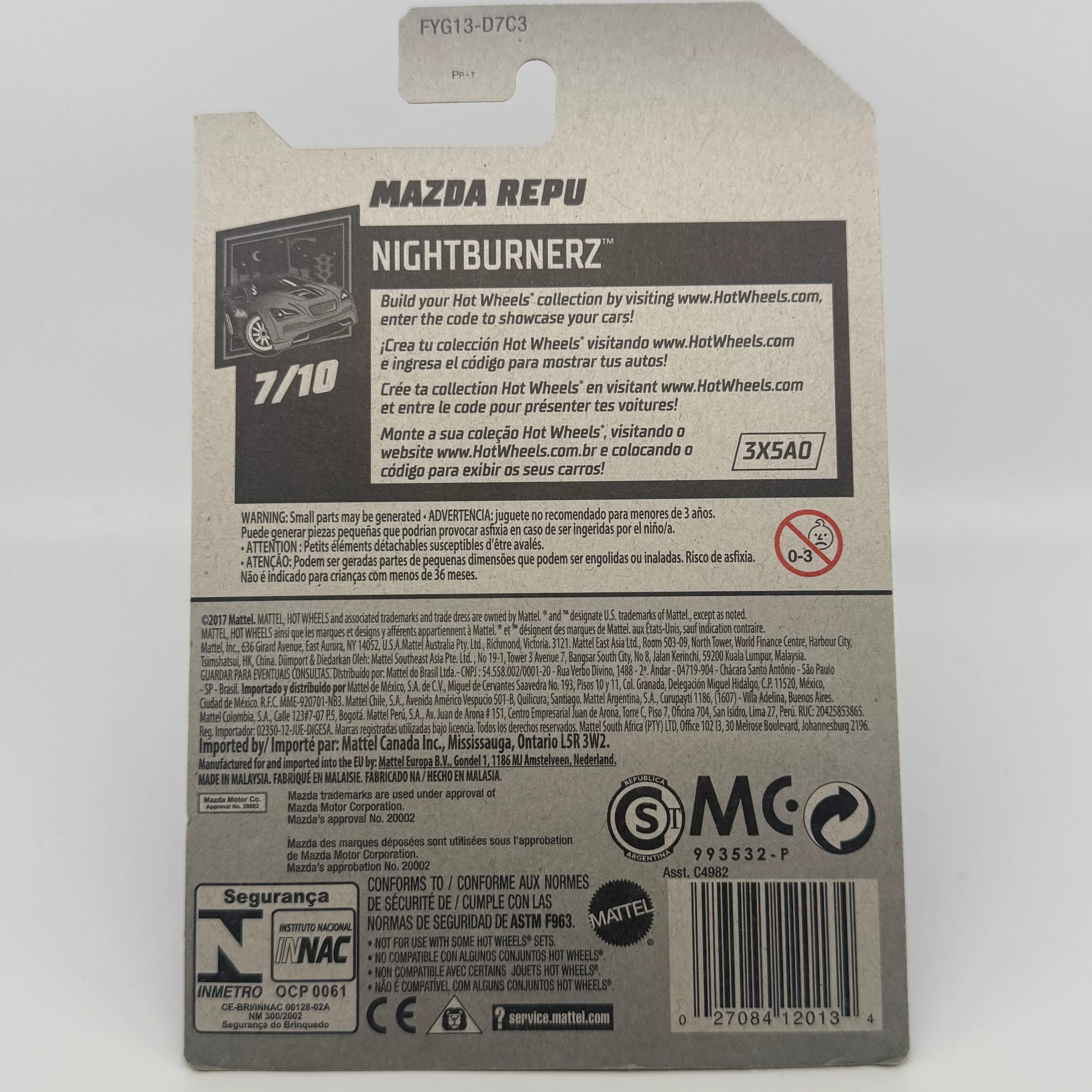 Mazda Repu *STH* Super Treasure Hunt - NightBurnerz 7/10 Hotwheels Mainline 138/250 - Image 2