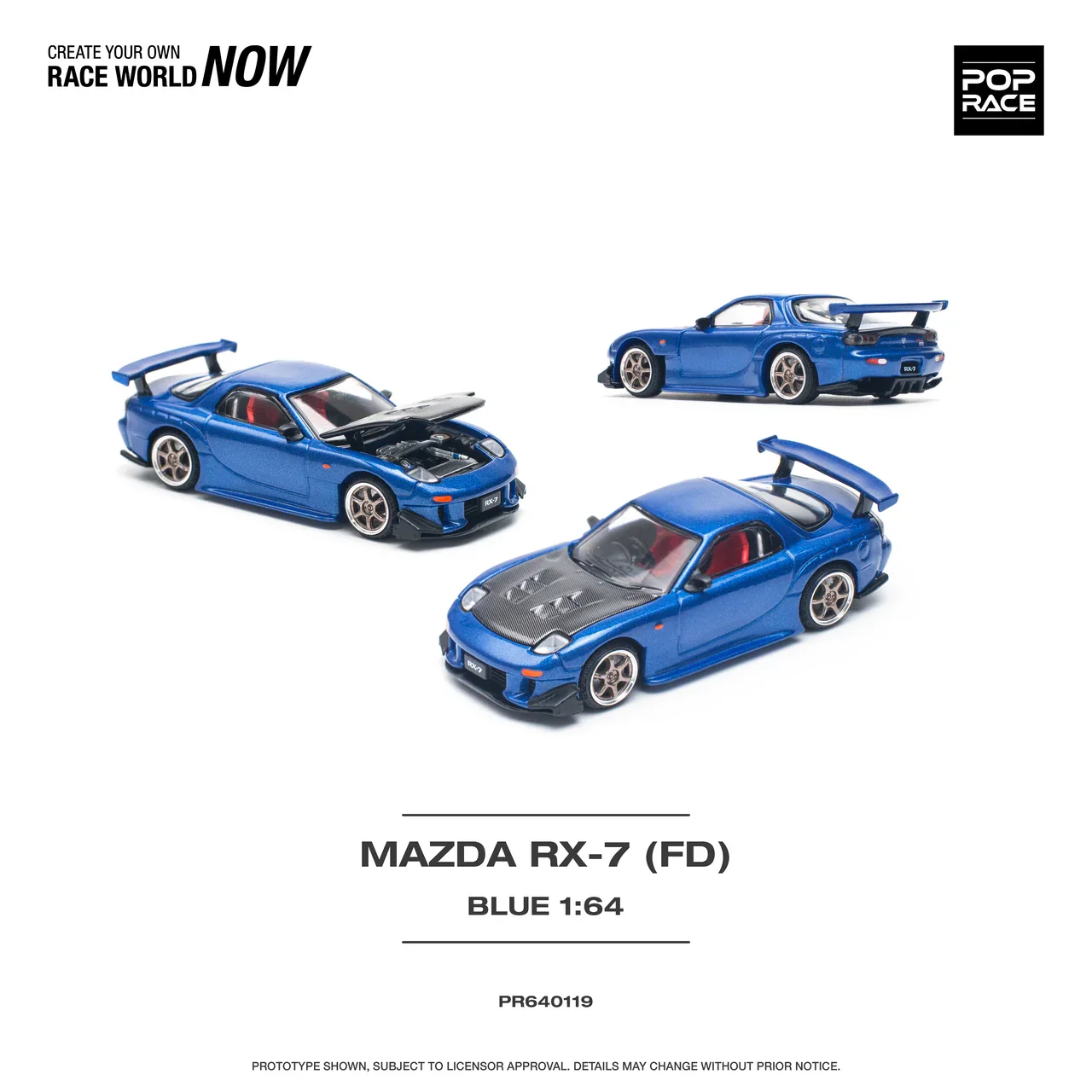 Mazda RX-7 (FD3S) Re-Amemiya Metallic Blue Pop Race 1:64