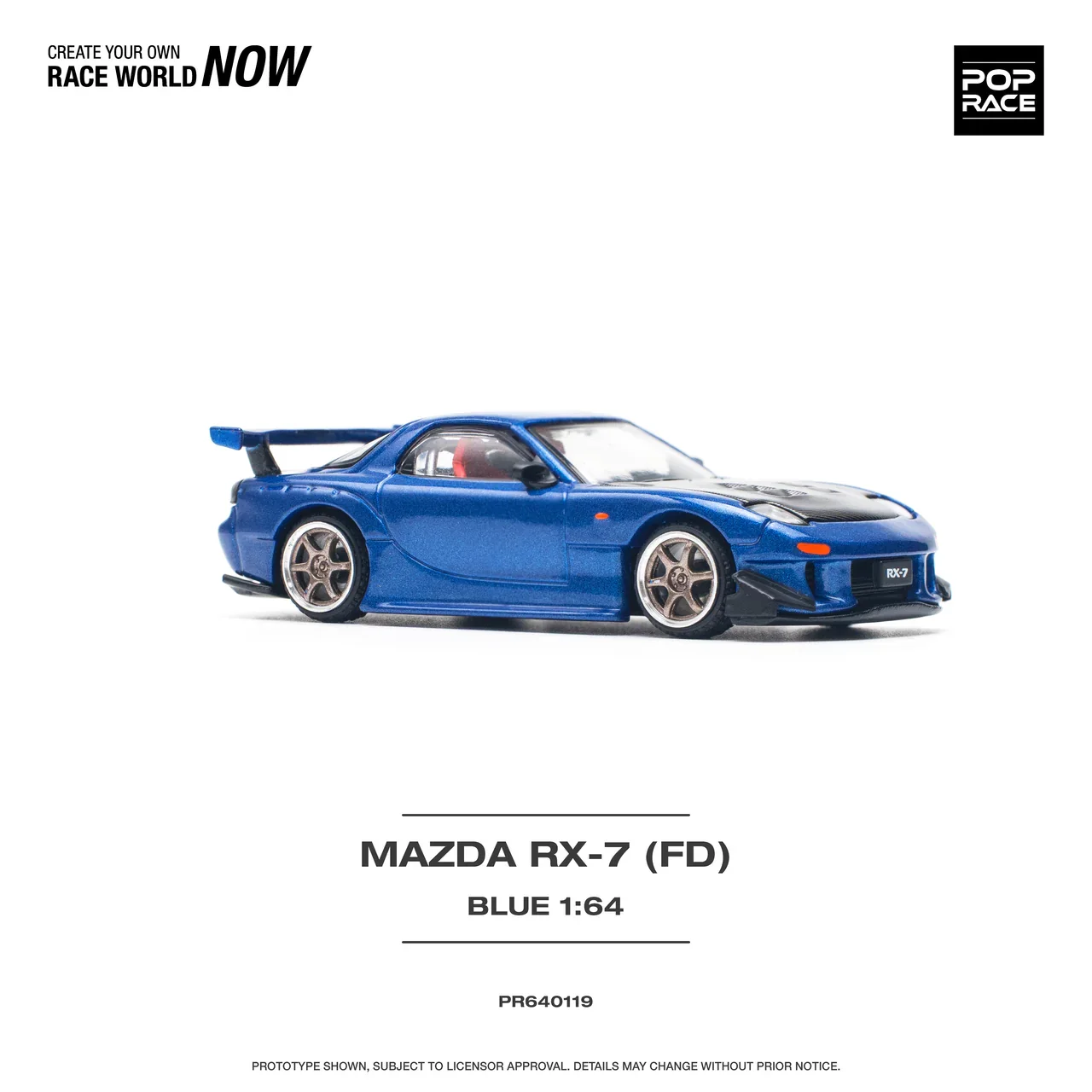 Mazda RX-7 (FD3S) Re-Amemiya Metallic Blue Pop Race 1:64 - Image 2