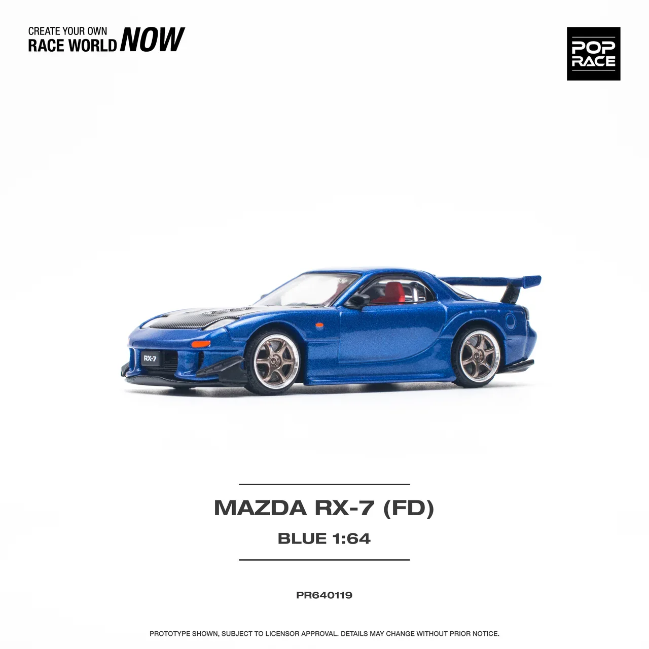 Mazda RX-7 (FD3S) Re-Amemiya Metallic Blue Pop Race 1:64 - Image 3