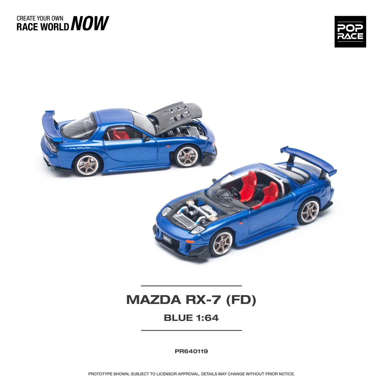 Mazda RX-7 (FD3S) Re-Amemiya Metallic Blue Pop Race 1:64 - Image 4