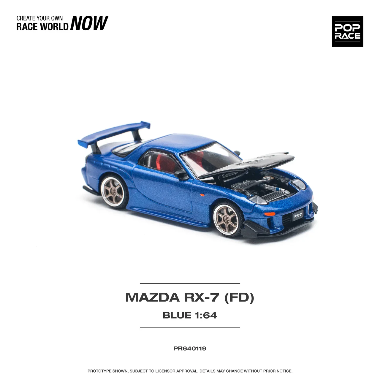 Mazda RX-7 (FD3S) Re-Amemiya Metallic Blue Pop Race 1:64 - Image 6