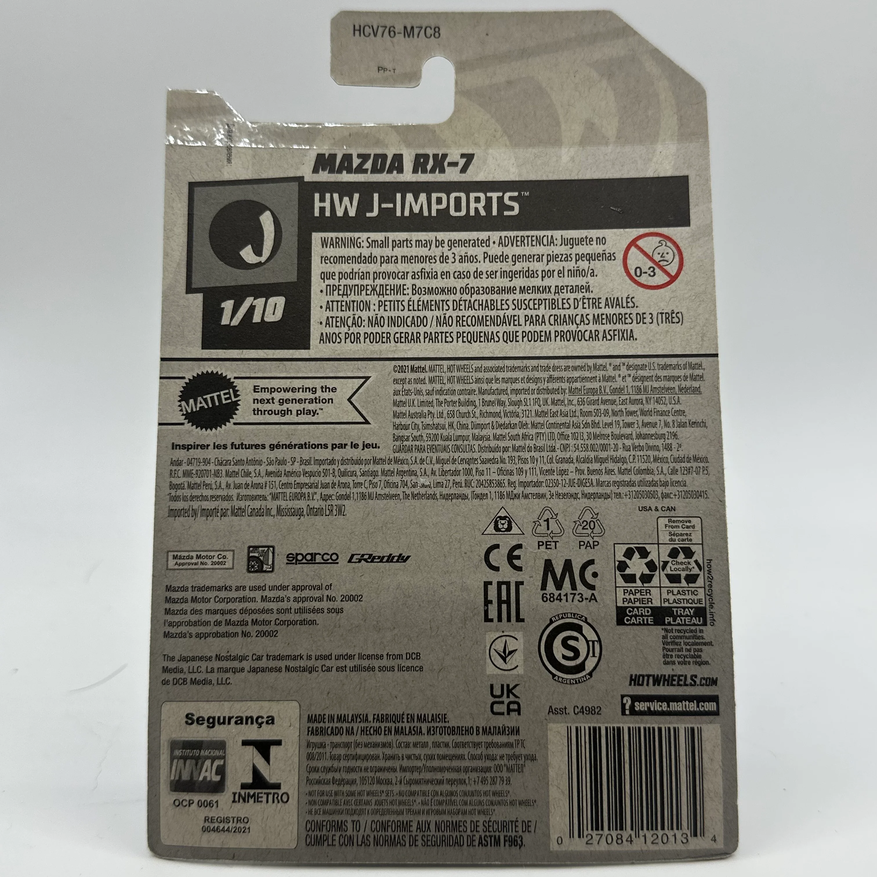 Mazda RX-7 HW J-Imports 1/10 Hotwheels Mainline 97/250 - Image 2