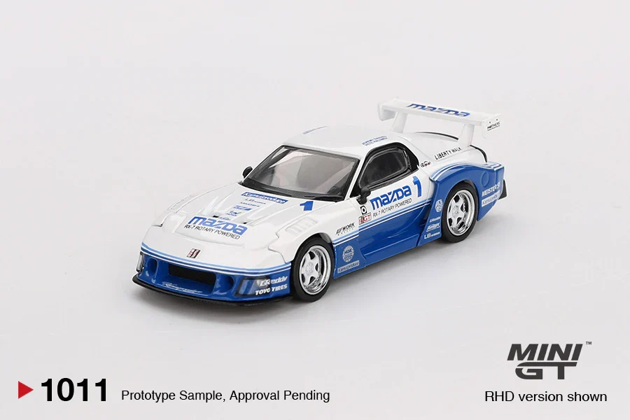 MAZDA RX-7 LB-SUPER SILHOUETTE (BLUE/WHITE) IMSA MINI GT 1:64 - Image 5