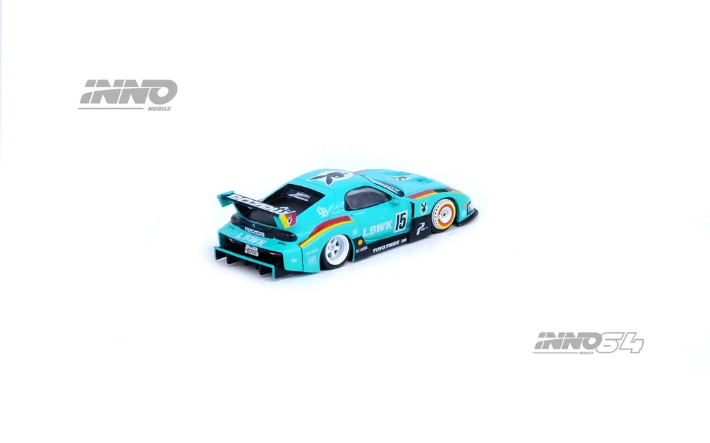 MAZDA RX7 (FD3S) LB-SUPER SILHOUETTE #15 TEAL BLUE BEIJING - INNO64 1:64 LBWK - Image 3