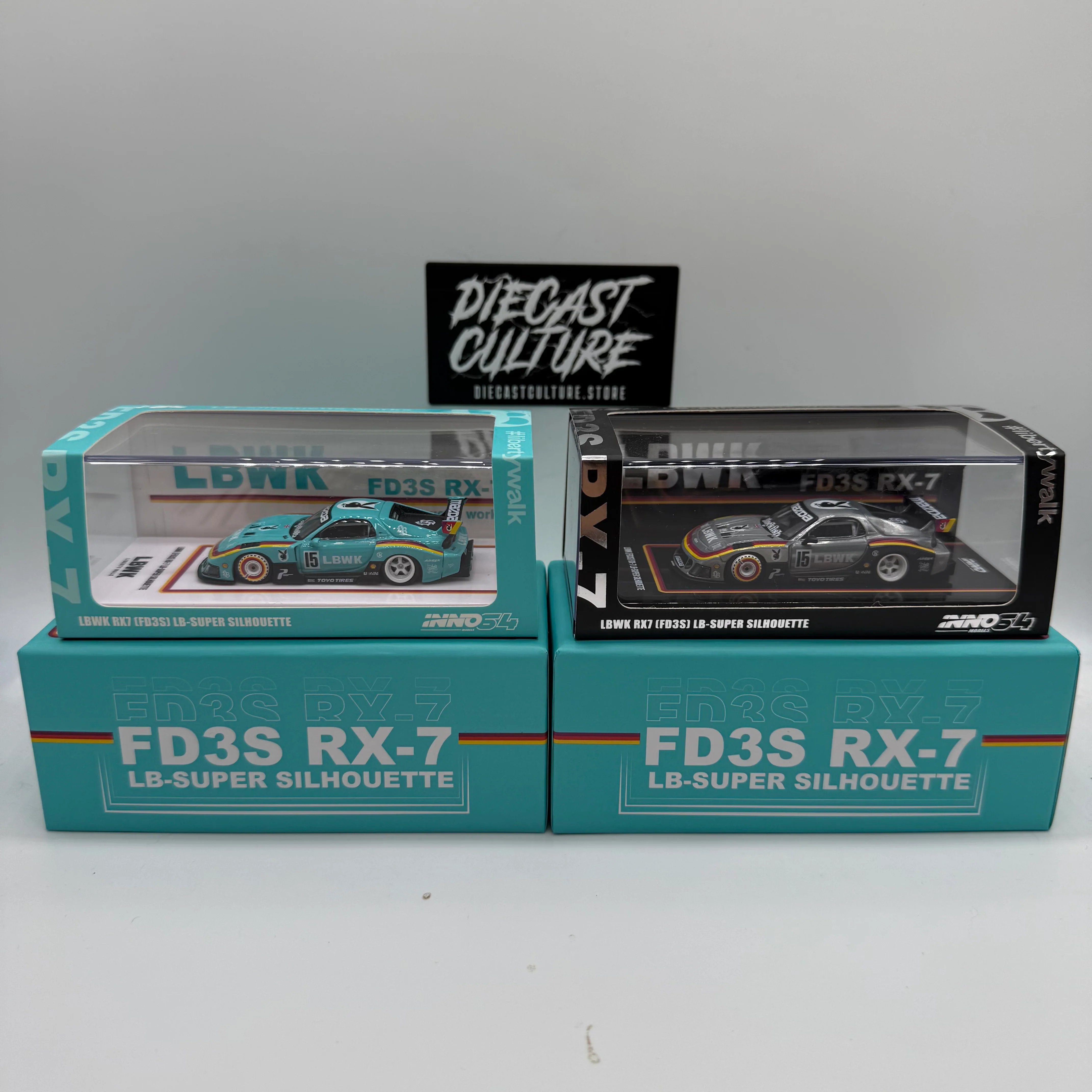 MAZDA RX7 (FD3S) LB-SUPER SILHOUETTE #15 TEAL BLUE BEIJING - INNO64 *BUNDLE*