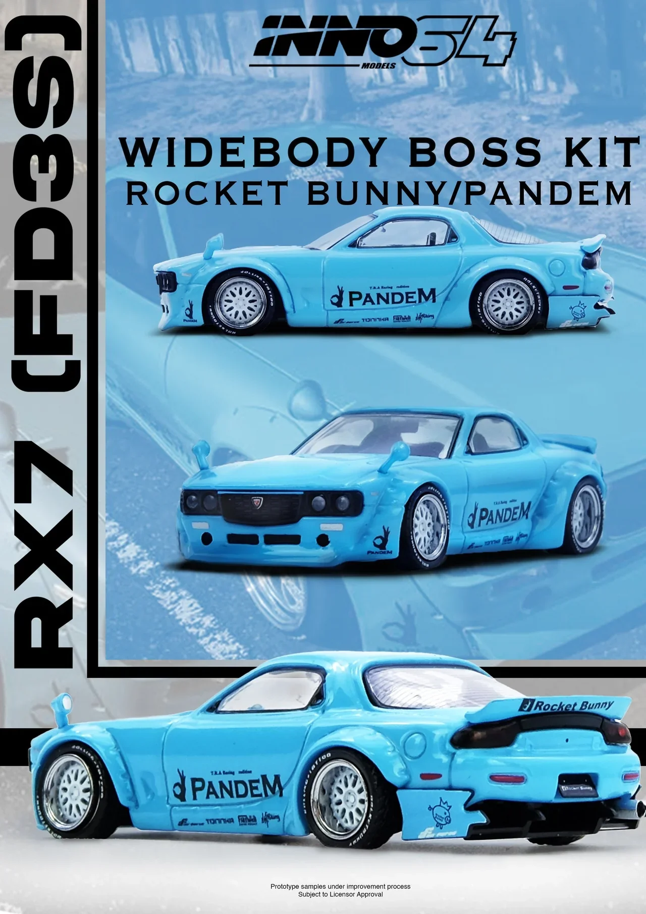 Mazda RX7 (FD3S) Pandem Rocket Bunny Tiffany Blue - INNO64 - Image 2