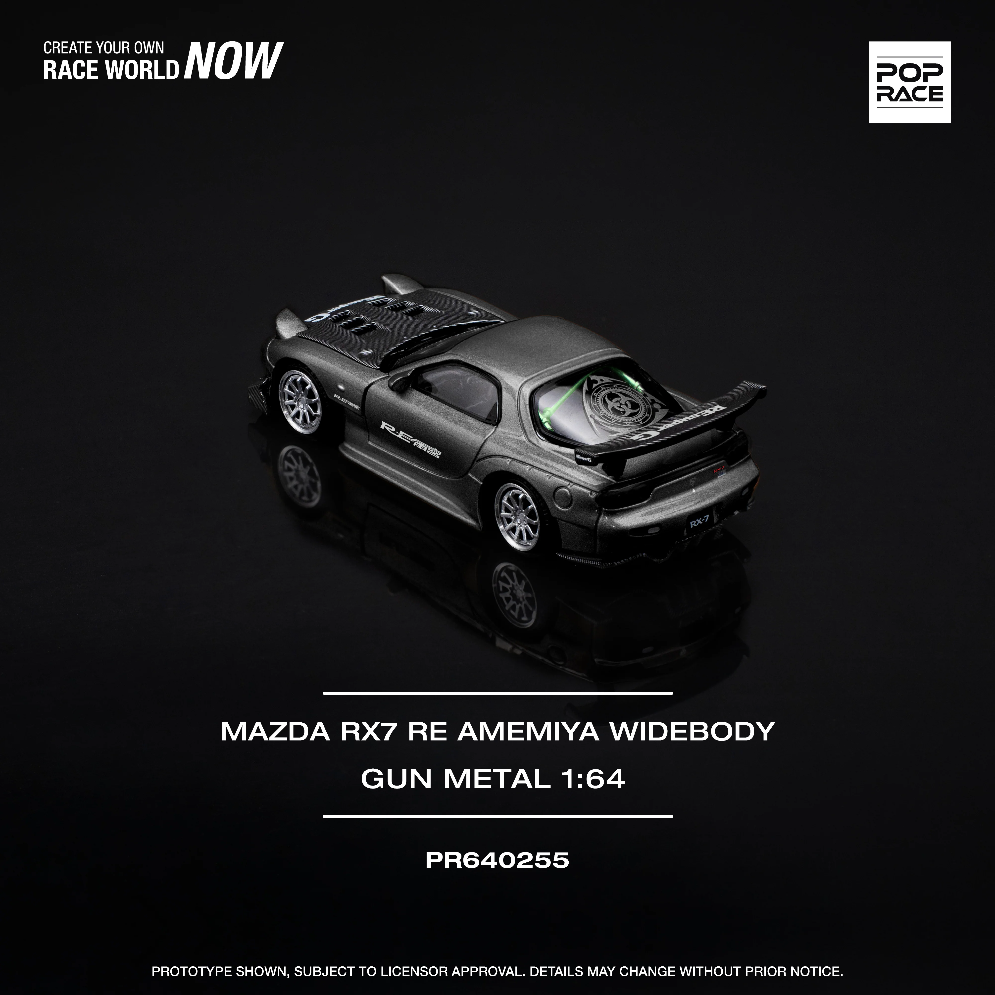 Mazda RX7 Re Amemiya (Gun-Metal Grey) POP RACE 1:64 - Image 3
