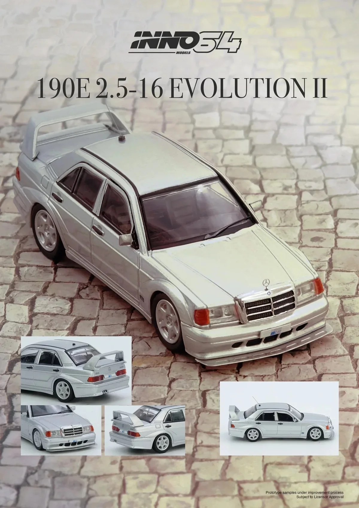 Mercedes Benz 190E Silver - INNO64 1:64 - Image 2