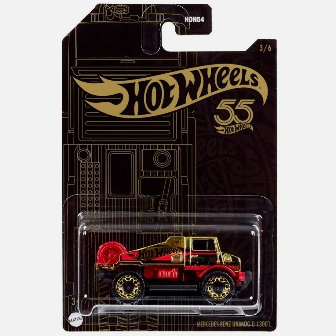 Mercedes Benz Unimog U1300L Diecast Chase Car - 2023 Hot Wheels Pearl & Chrome