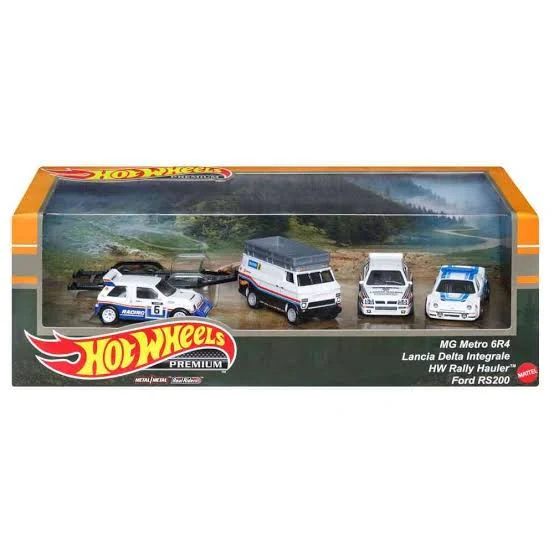 MG Metro 6R4, Lancia Delta, Rally Hauler, Ford RS200 Hot Wheels Premium Boxset - Image 2