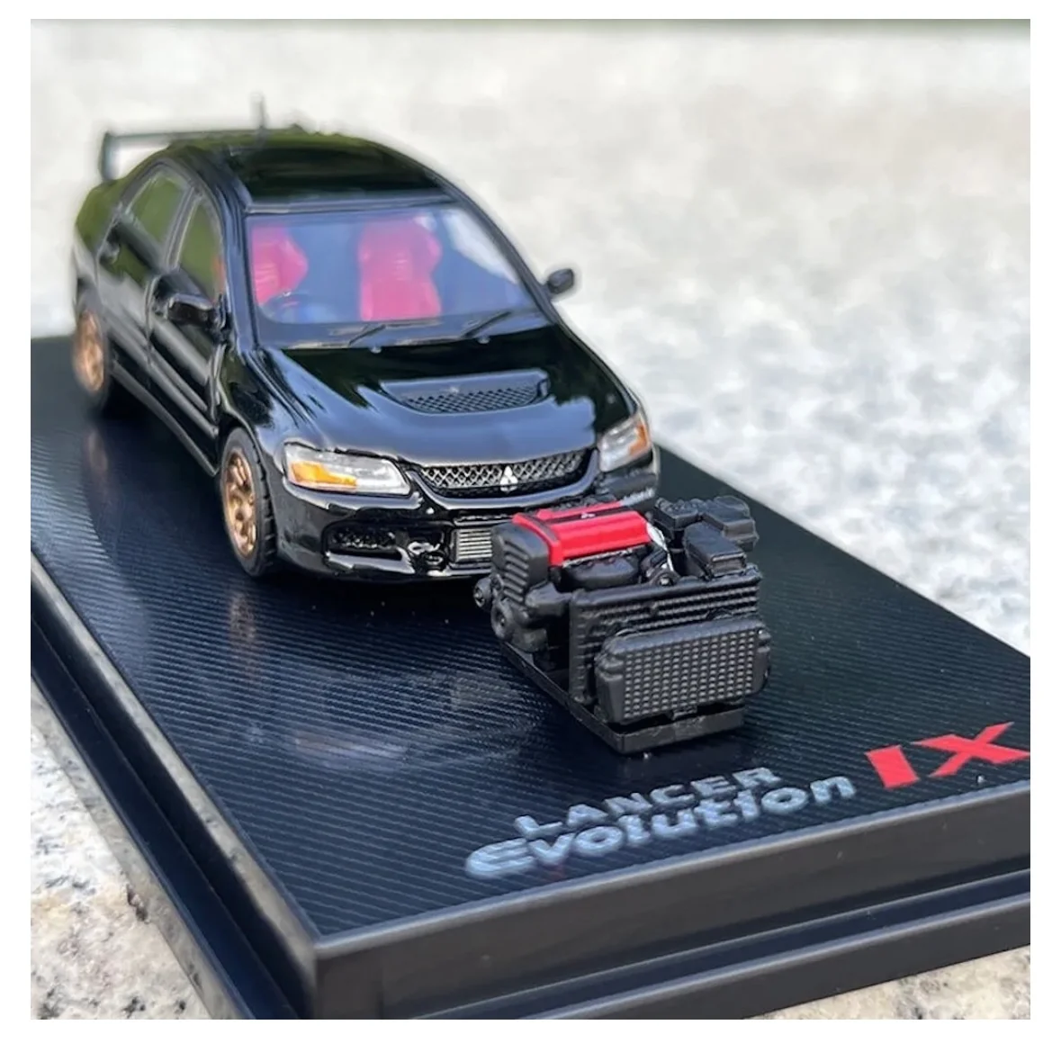 Mitsubishi Lancer EVOLUTION 9 IX (BLACK) w/Engine Sports Model CM 1:64 - Image 3
