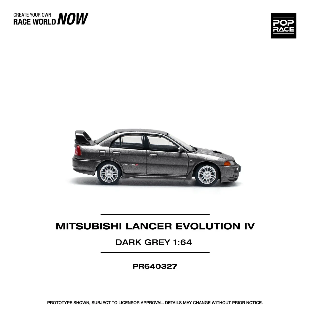 Mitsubishi Lancer Evolution IV DARK GREY Pop Race 1:64 - Image 3