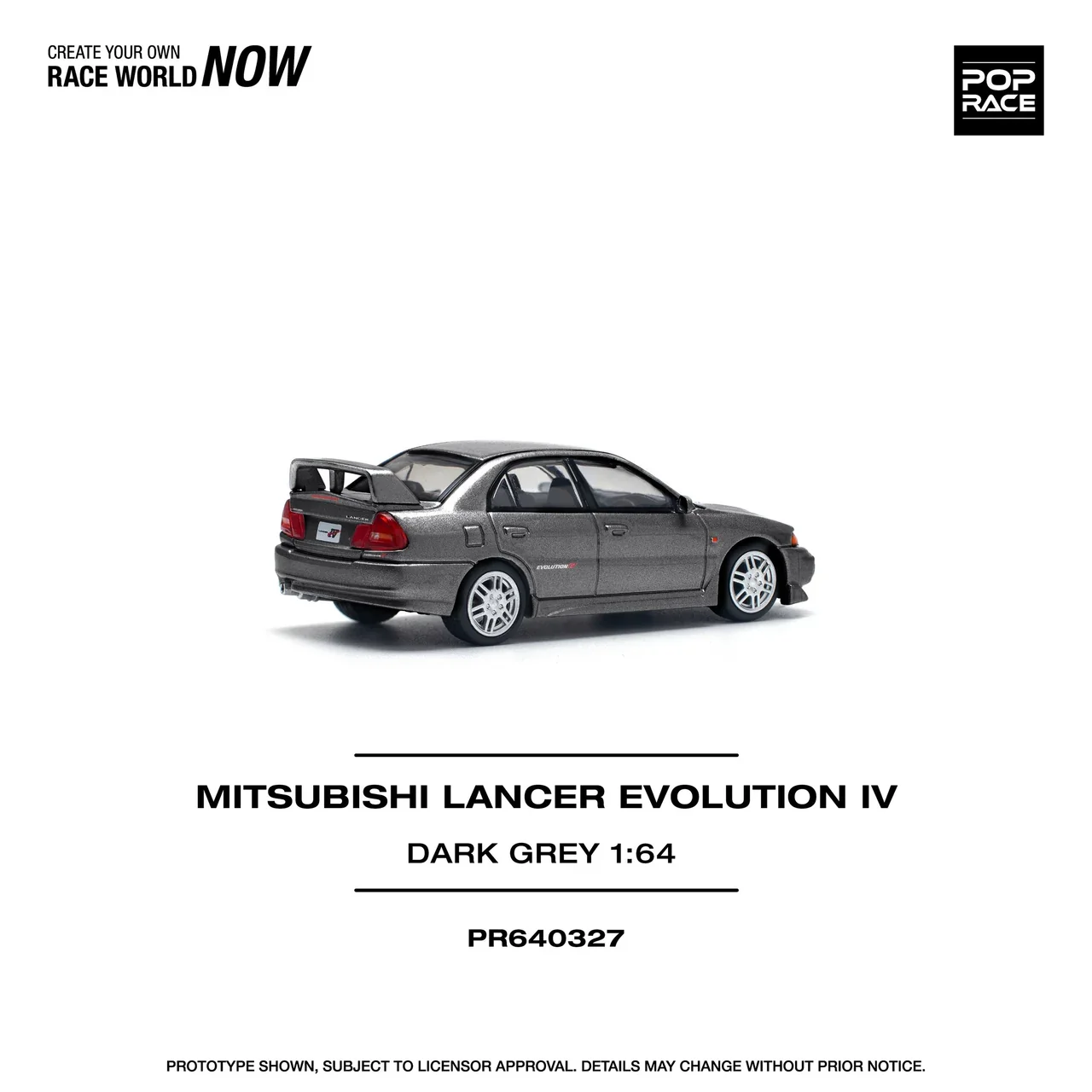 Mitsubishi Lancer Evolution IV DARK GREY Pop Race 1:64 - Image 4