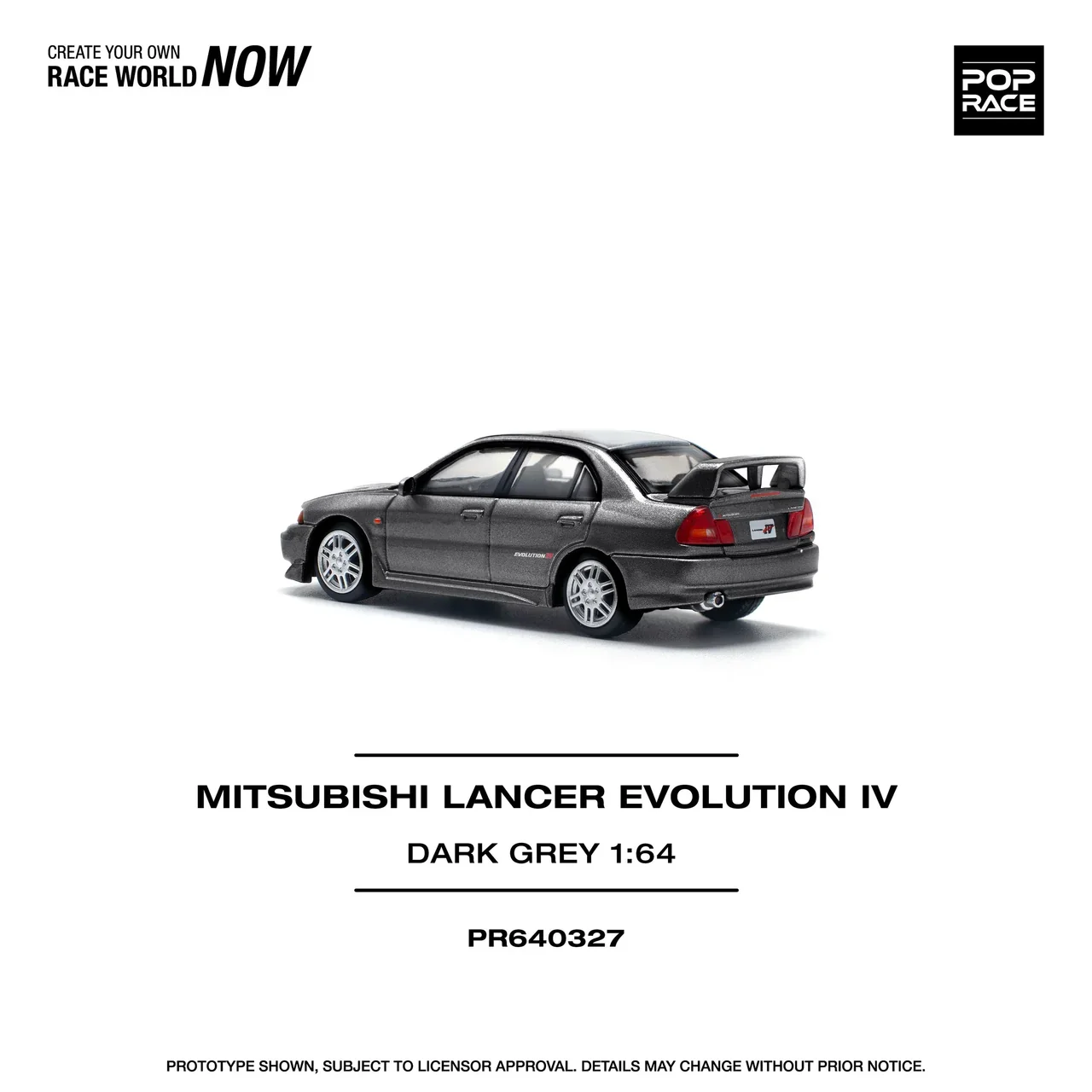 Mitsubishi Lancer Evolution IV DARK GREY Pop Race 1:64 - Image 5