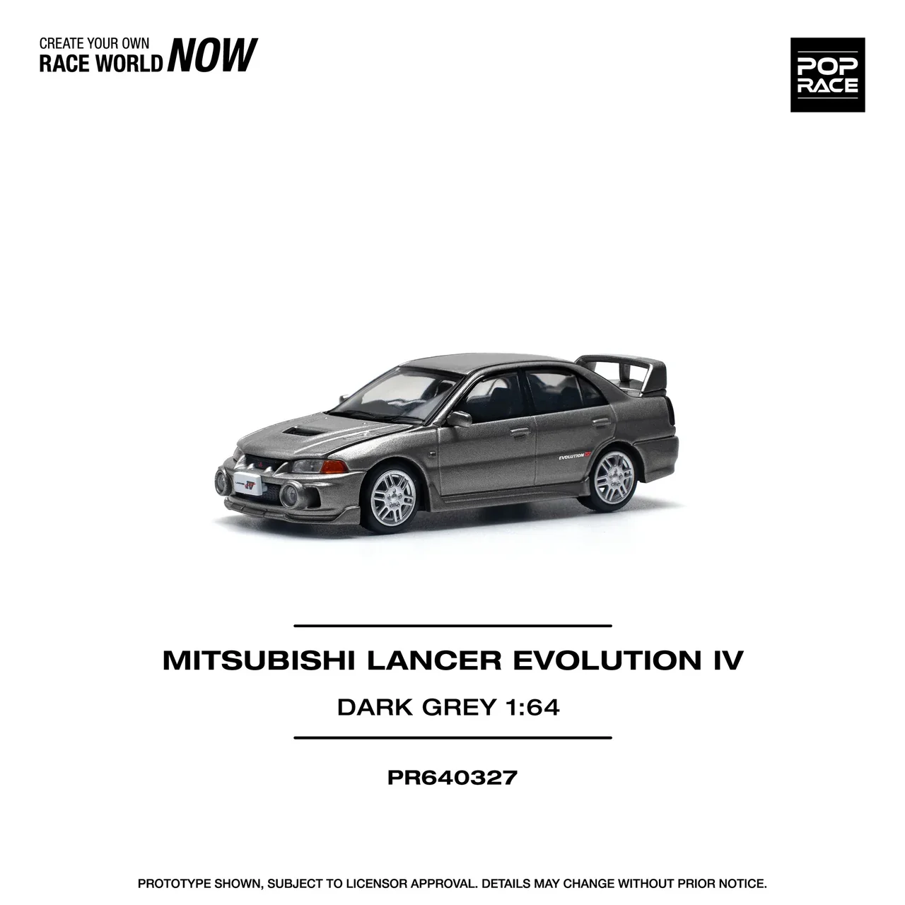 Mitsubishi Lancer Evolution IV DARK GREY Pop Race 1:64 - Image 6