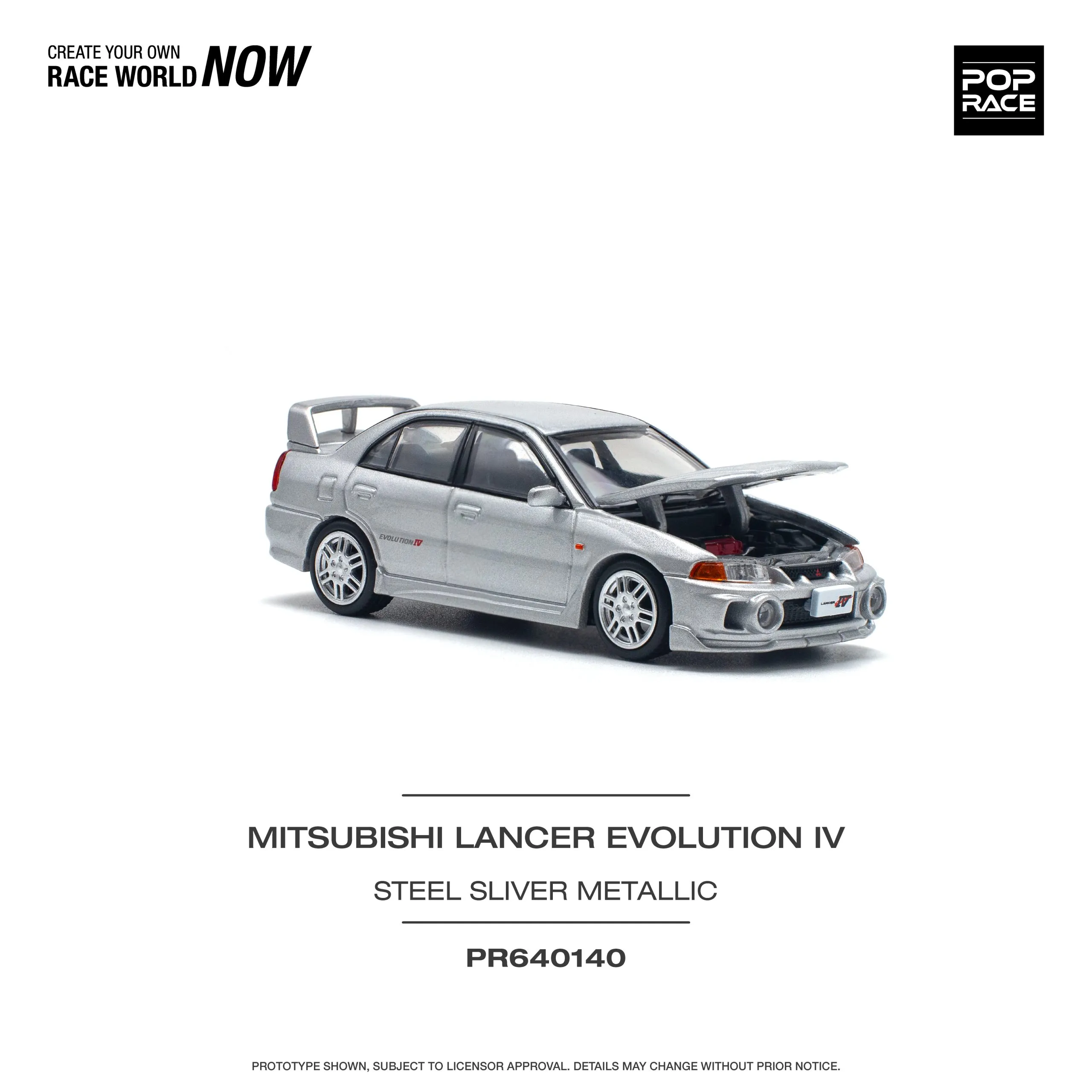 Mitsubishi Lancer Evolution IV Steel Silver – PR64-0140 POP RACE - Image 2