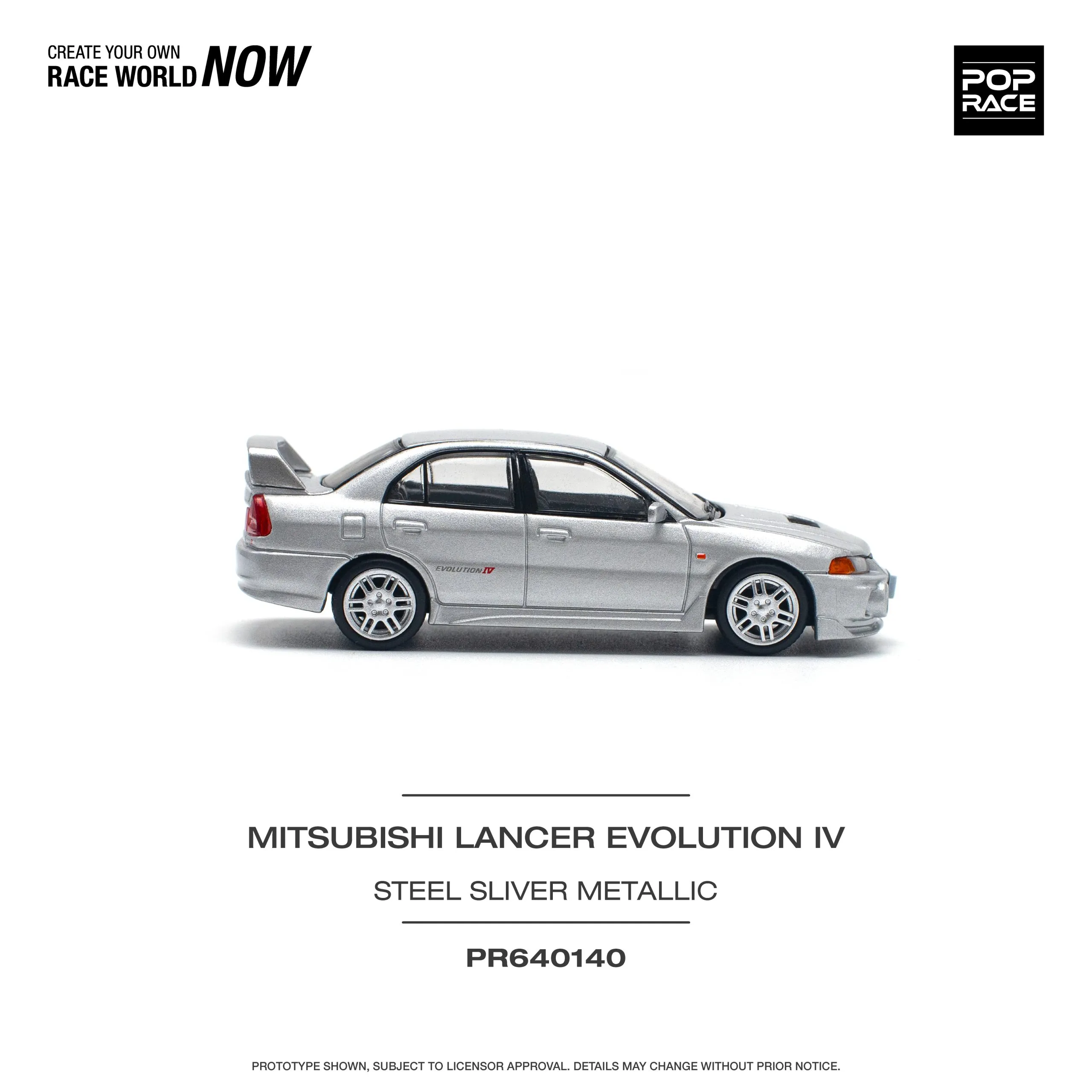 Mitsubishi Lancer Evolution IV Steel Silver – PR64-0140 POP RACE - Image 3