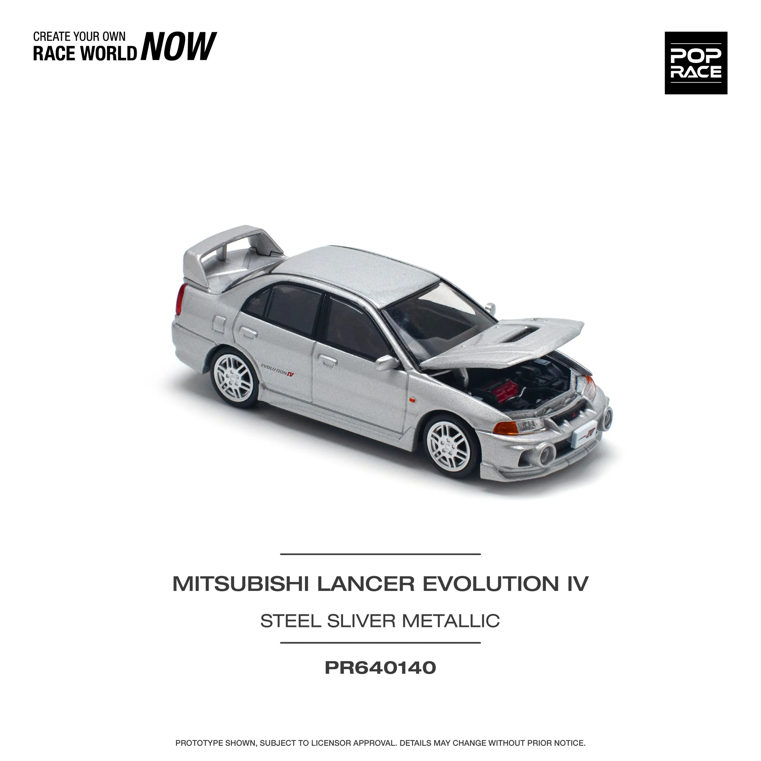 Mitsubishi Lancer Evolution IV Steel Silver – PR64-0140 POP RACE - Image 4