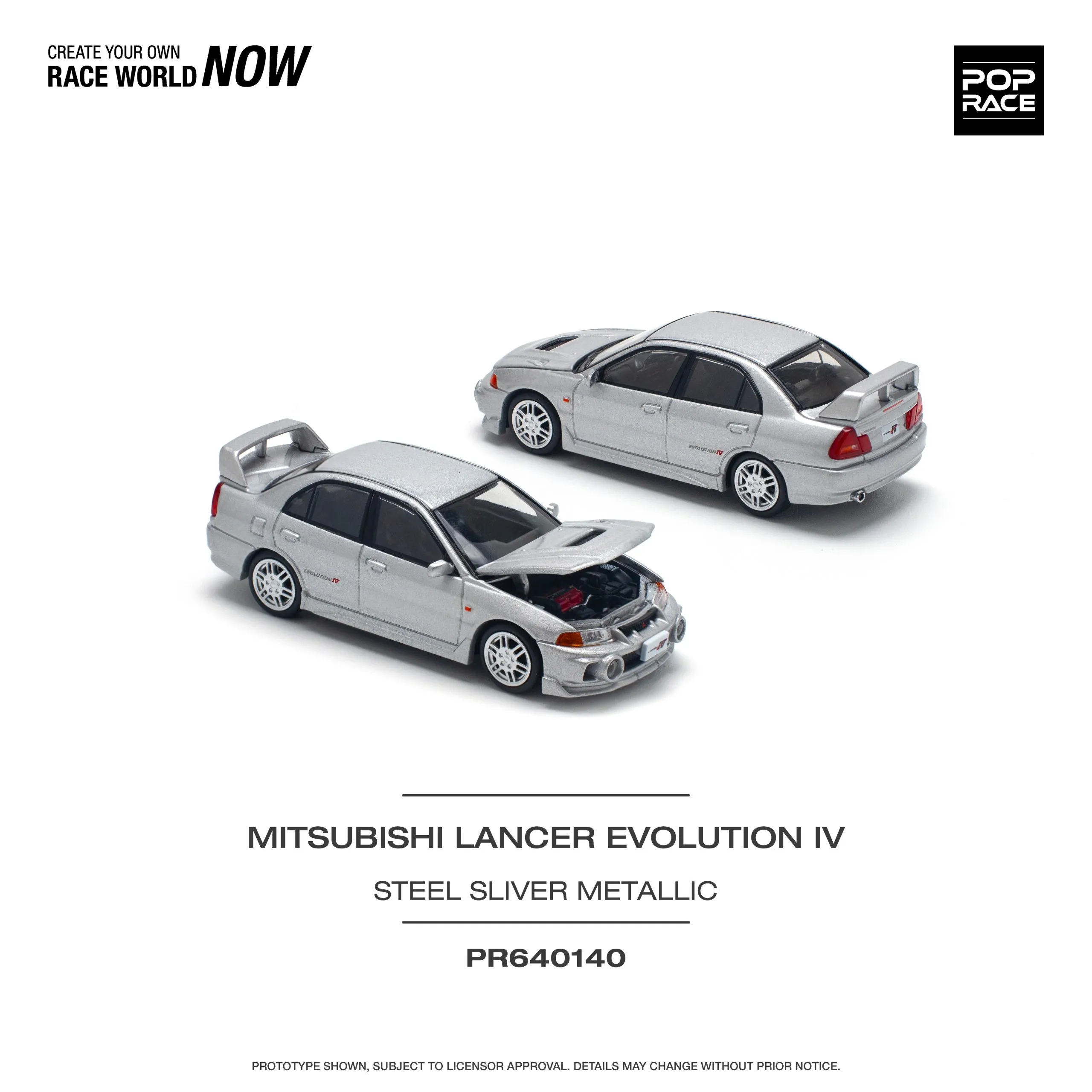 Mitsubishi Lancer Evolution IV Steel Silver – PR64-0140 POP RACE - Image 5
