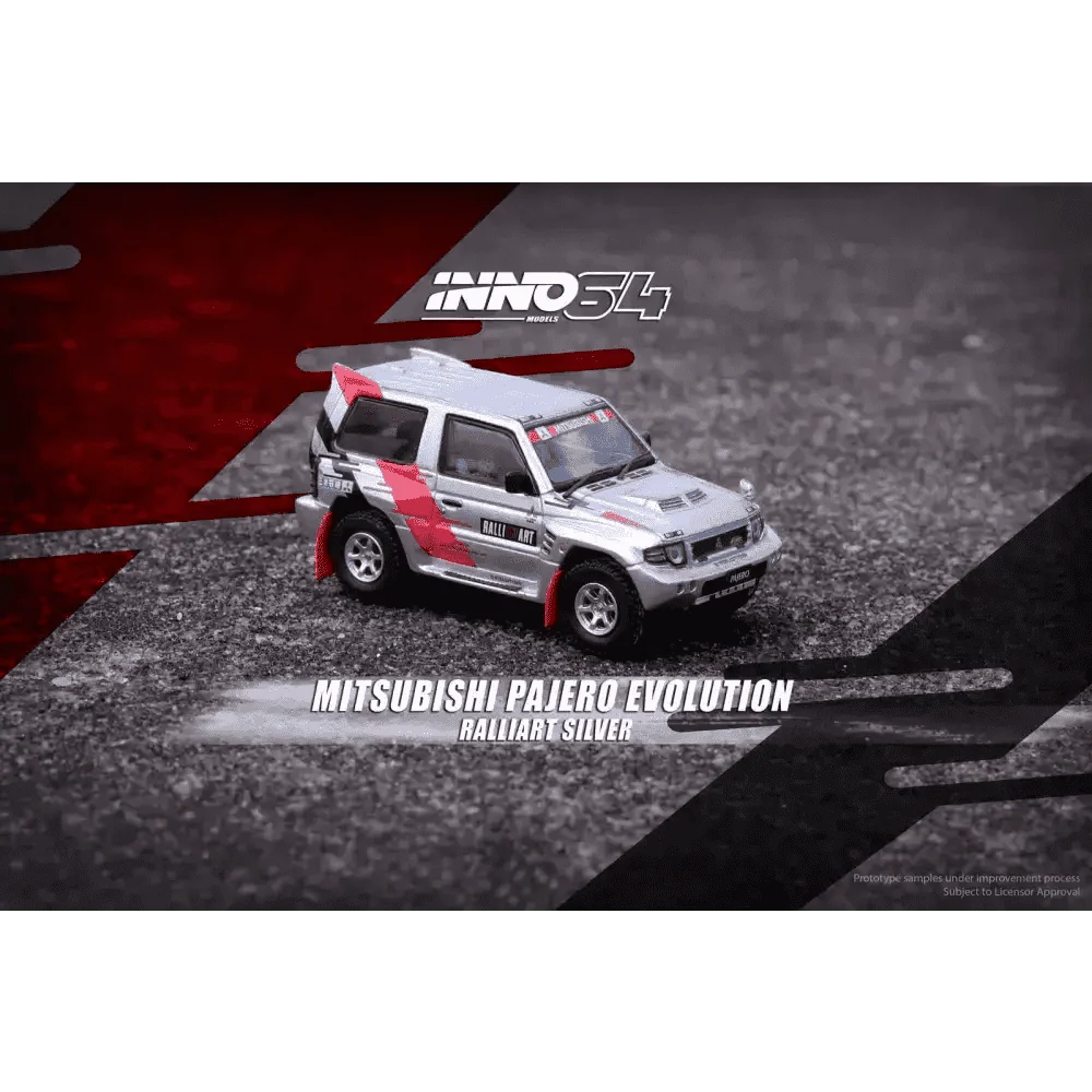 Mitsubishi Pajero Evolution "RALLIART" Silver INNO64 1:64
