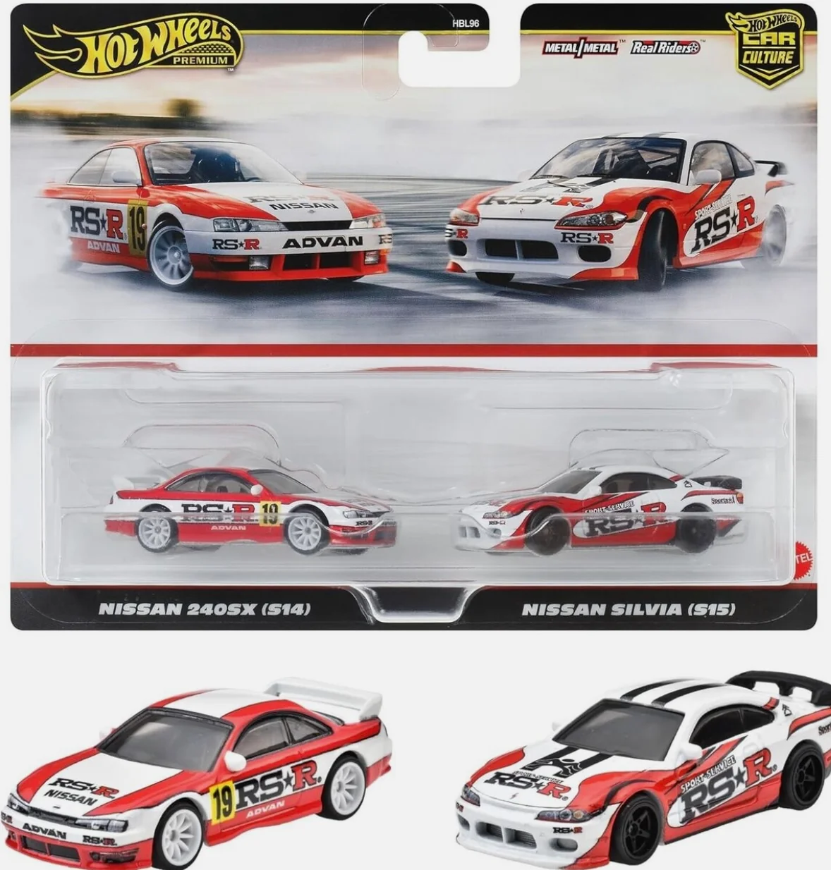 Nissan 240SX (S14) & Silvia (S15) TWIN PACK Hotwheels Premium Car Culture - Image 2