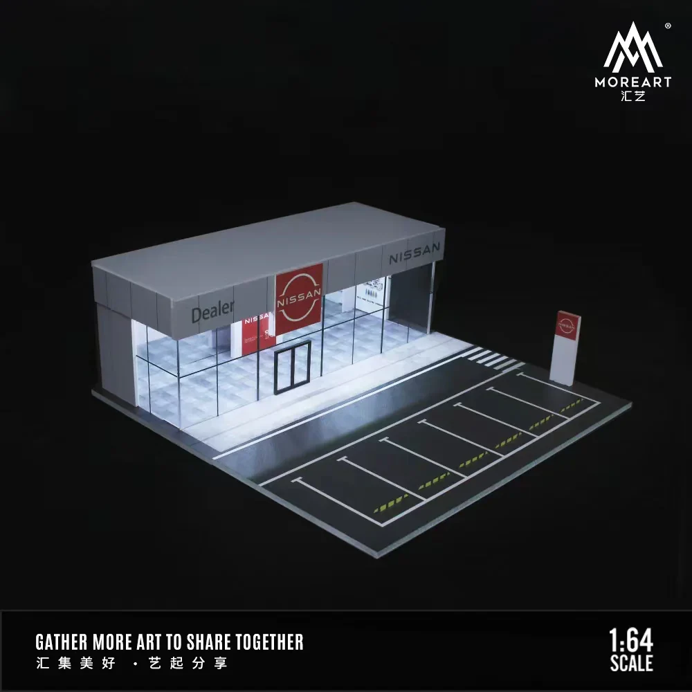 Nissan Dealership Showroom Diorama MoreArt Garage Theme with LED Light (1/64 Scale) - Image 4