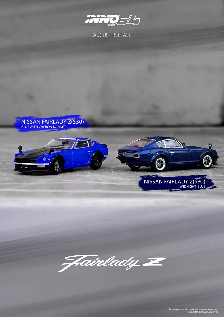 NISSAN FAIRLADY 240Z (S30)  BLUE W/CARBON HOOD - INNO64 - Image 3