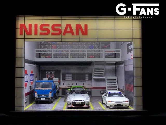 NISSAN Garage Diorama Display with LED Lights G-FANS - Image 2