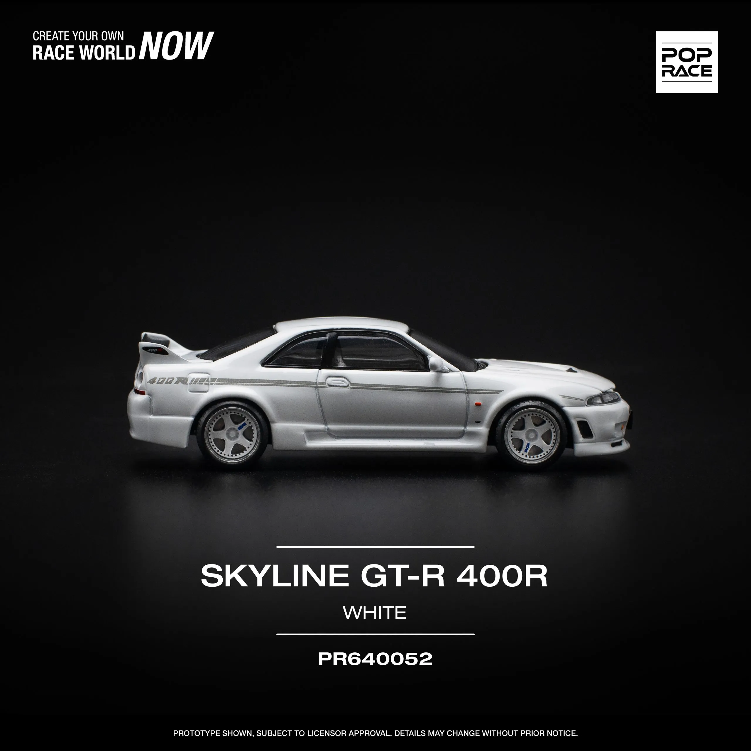 Nissan GT-R R33 Nismo 400R White – PR64-0052 POP RACE - Image 3