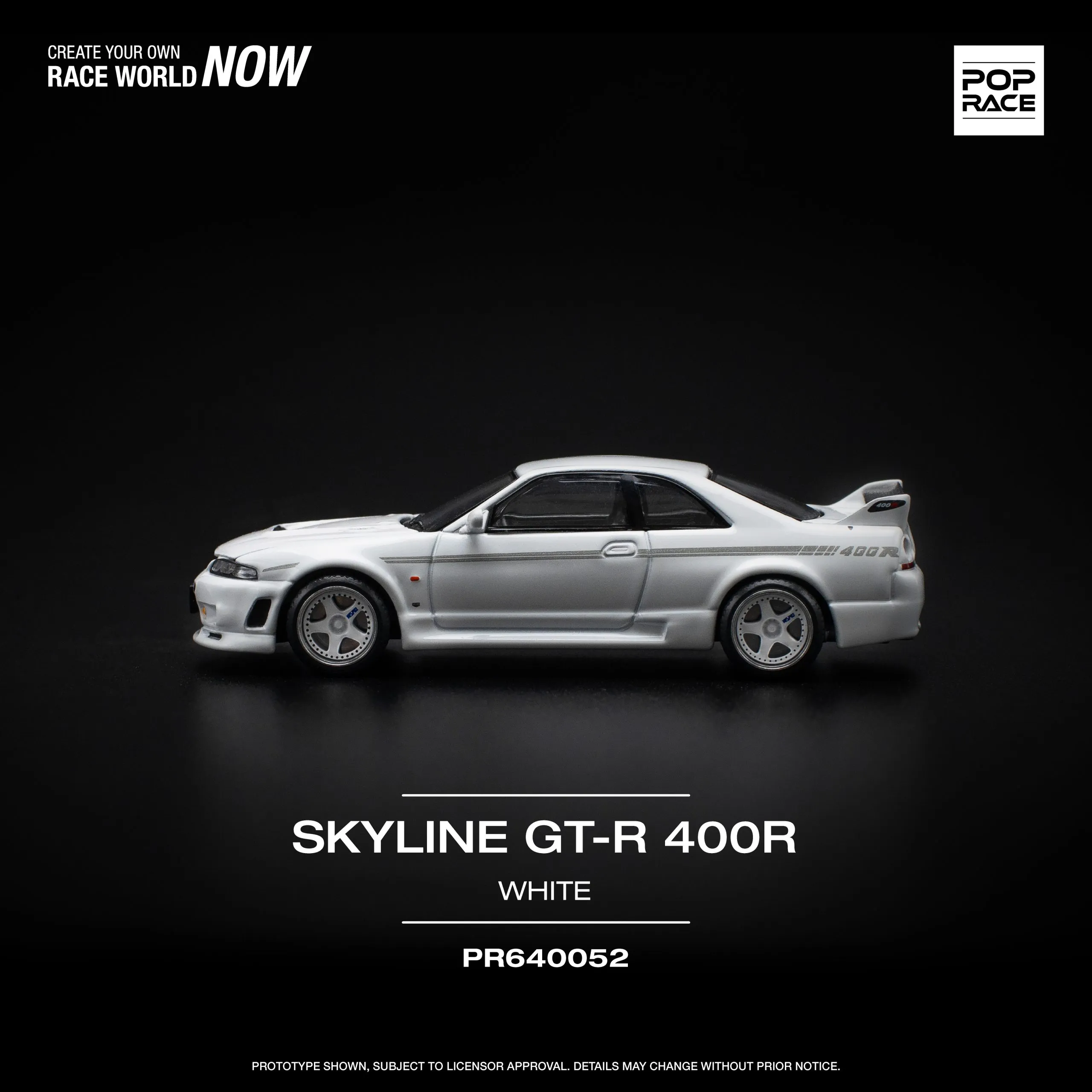 Nissan GT-R R33 Nismo 400R White – PR64-0052 POP RACE - Image 6