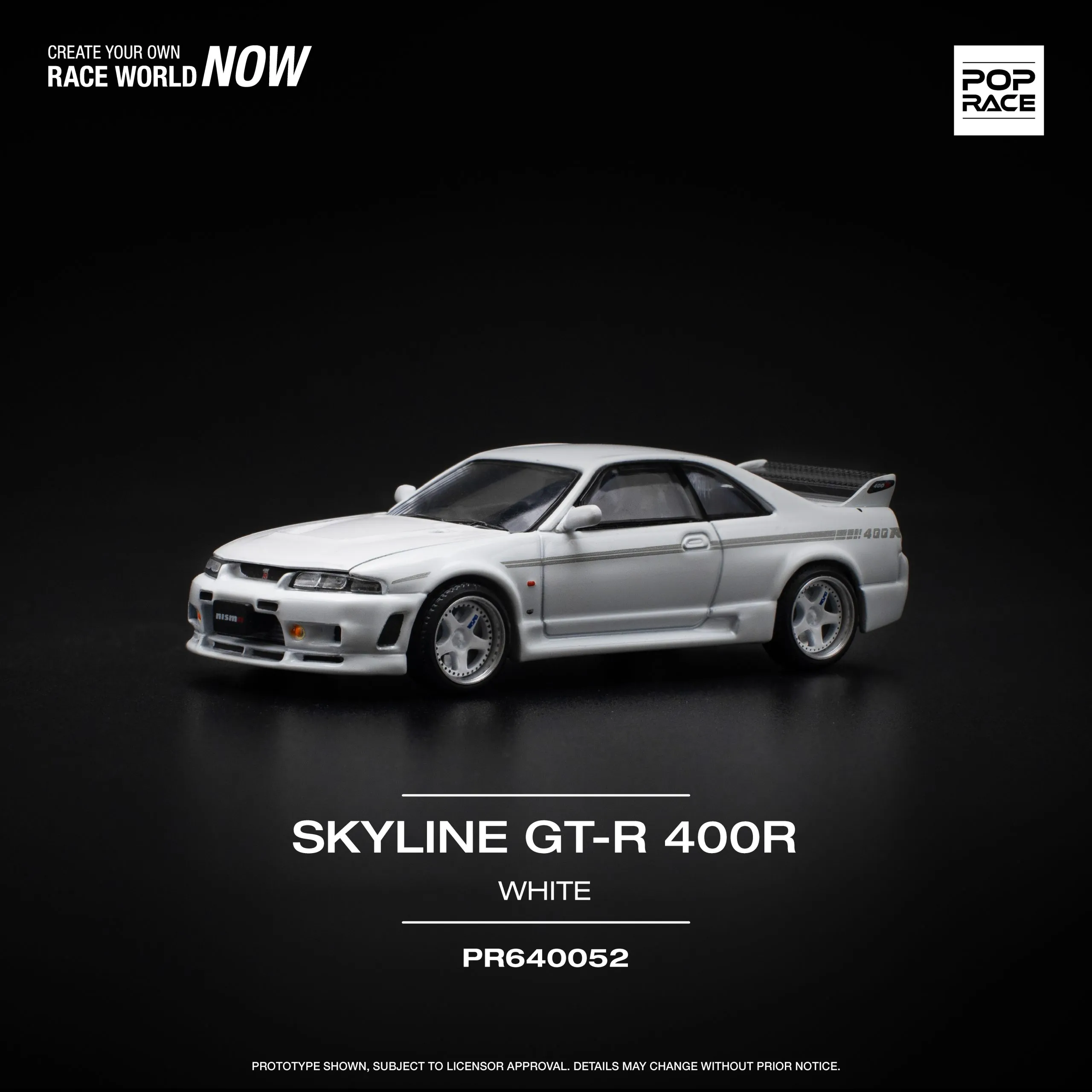 Nissan GT-R R33 Nismo 400R White – PR64-0052 POP RACE - Image 7