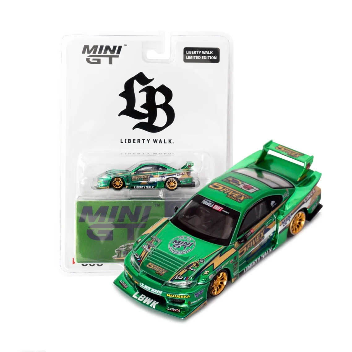 Nissan LB-Super Silhouette S15 SILVIA LBWK 2024 Fausto Racing / Blister Packaging - 1/64 MINI GT *LIBERTY WALK EXCLUSIVE*
