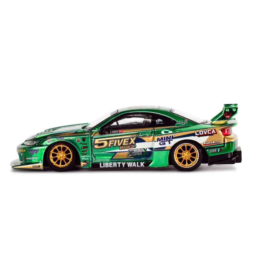 Nissan LB-Super Silhouette S15 SILVIA LBWK 2024 Fausto Racing / Blister Packaging - 1/64 MINI GT *LIBERTY WALK EXCLUSIVE* - Image 4