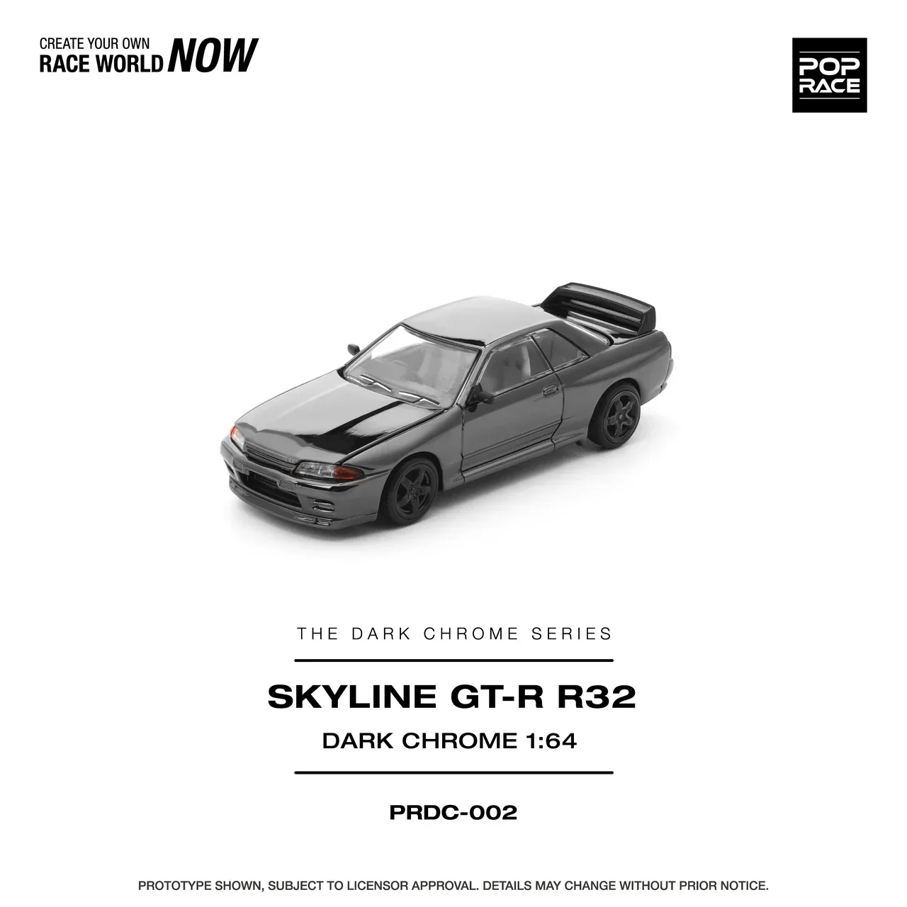 Nissan R32 GTR DARK CHROME - Pop Race 1:64 - Image 2