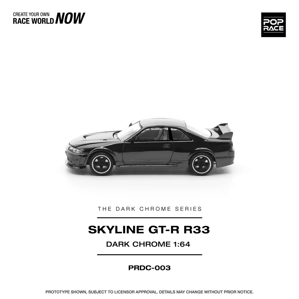 NISSAN R33 SKYLINE GTR (DARK CHROME SERIES) - POP RACE PRDC003 1:64 - Image 2