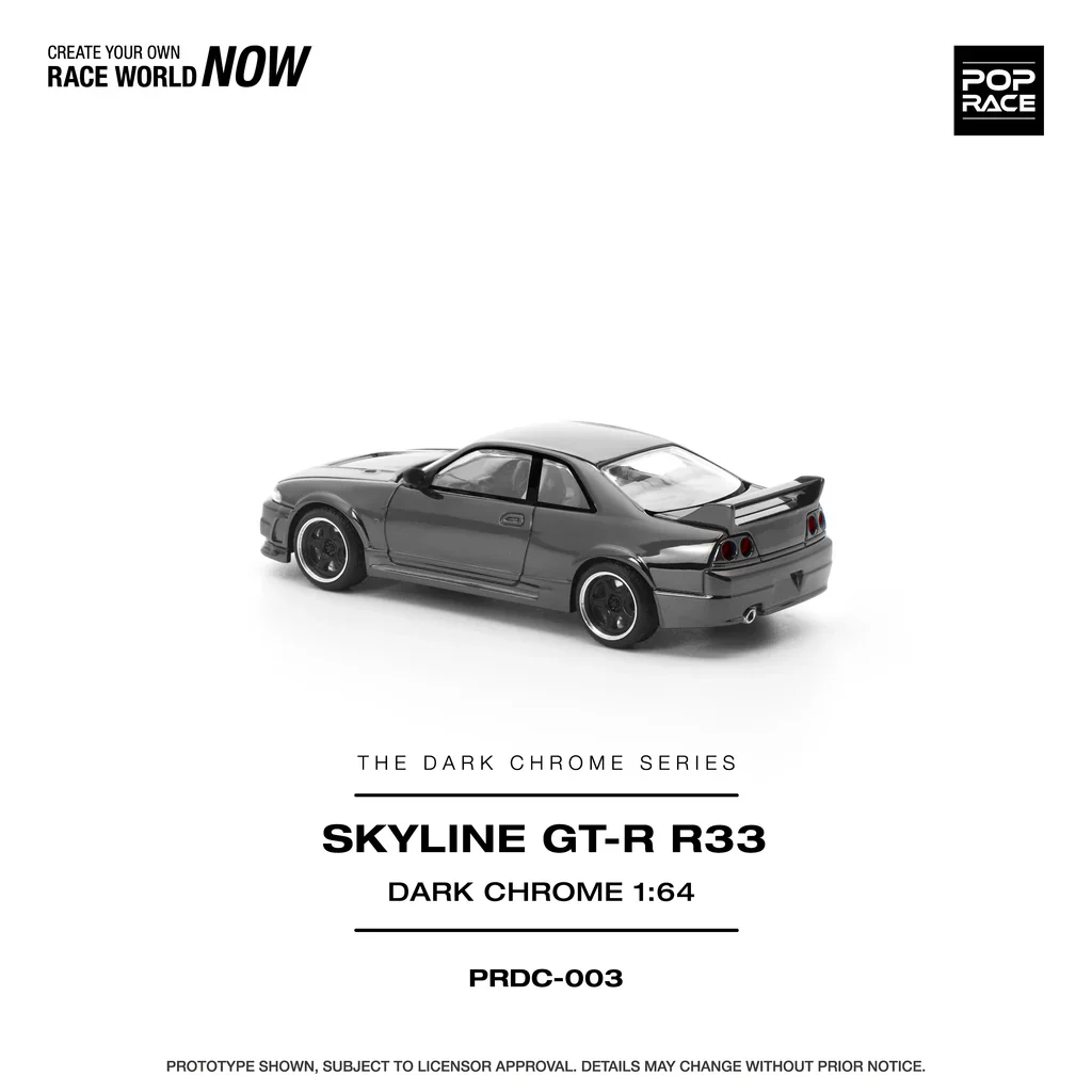 NISSAN R33 SKYLINE GTR (DARK CHROME SERIES) - POP RACE PRDC003 1:64 - Image 3