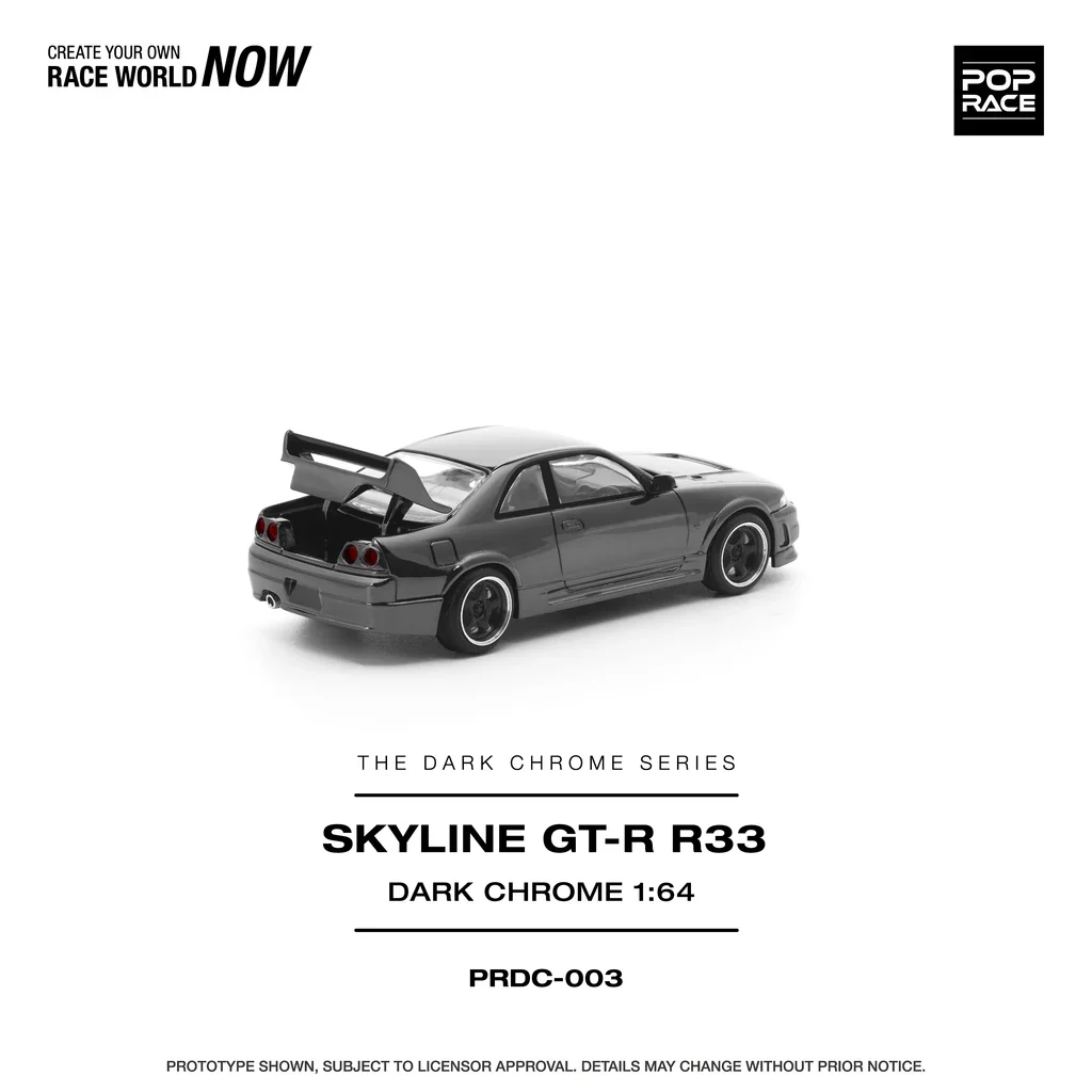 NISSAN R33 SKYLINE GTR (DARK CHROME SERIES) - POP RACE PRDC003 1:64 - Image 4