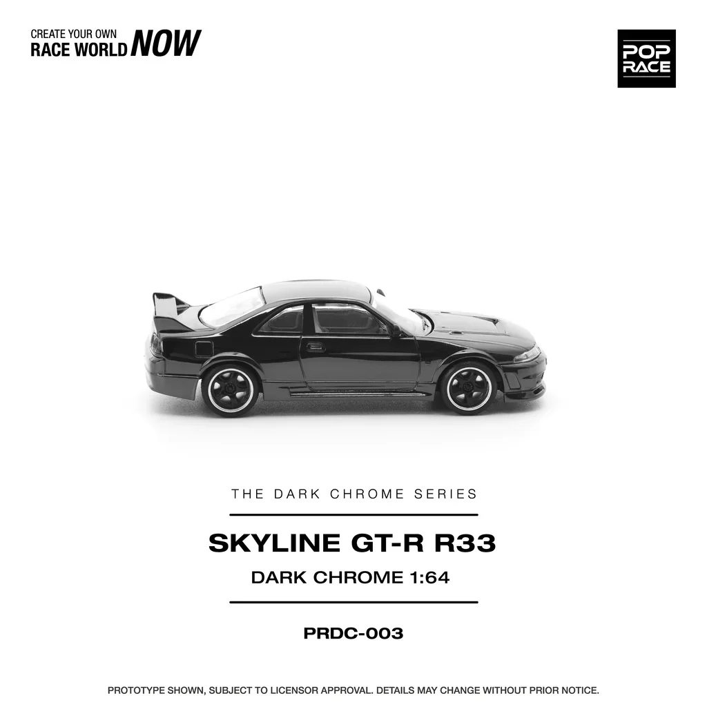 NISSAN R33 SKYLINE GTR (DARK CHROME SERIES) - POP RACE PRDC003 1:64 - Image 5