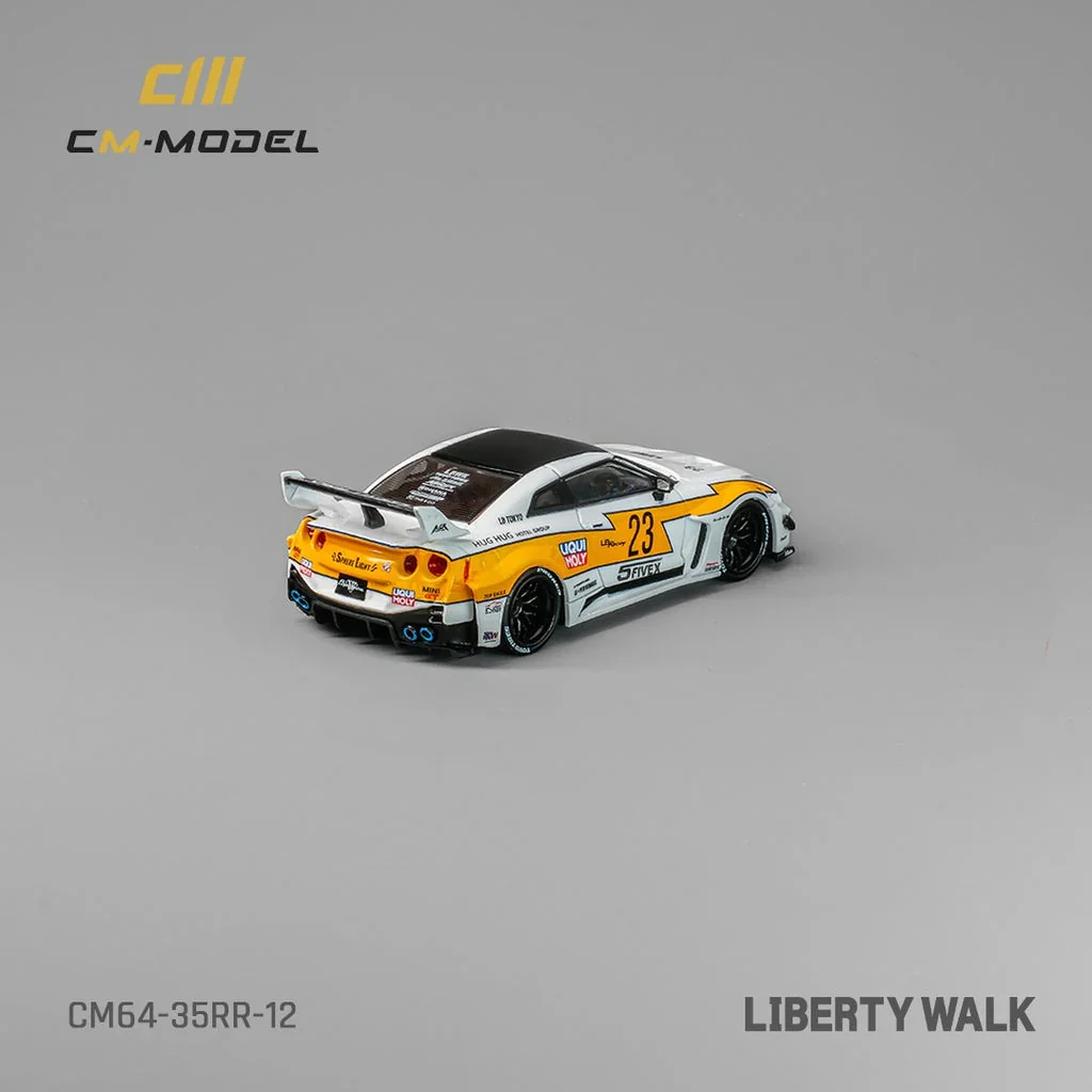 NISSAN R35 LBWK GT35RR SUPER SILHOUETTE #23 (WHITE/YELLOW) CM-MODEL 1:64 - Image 3