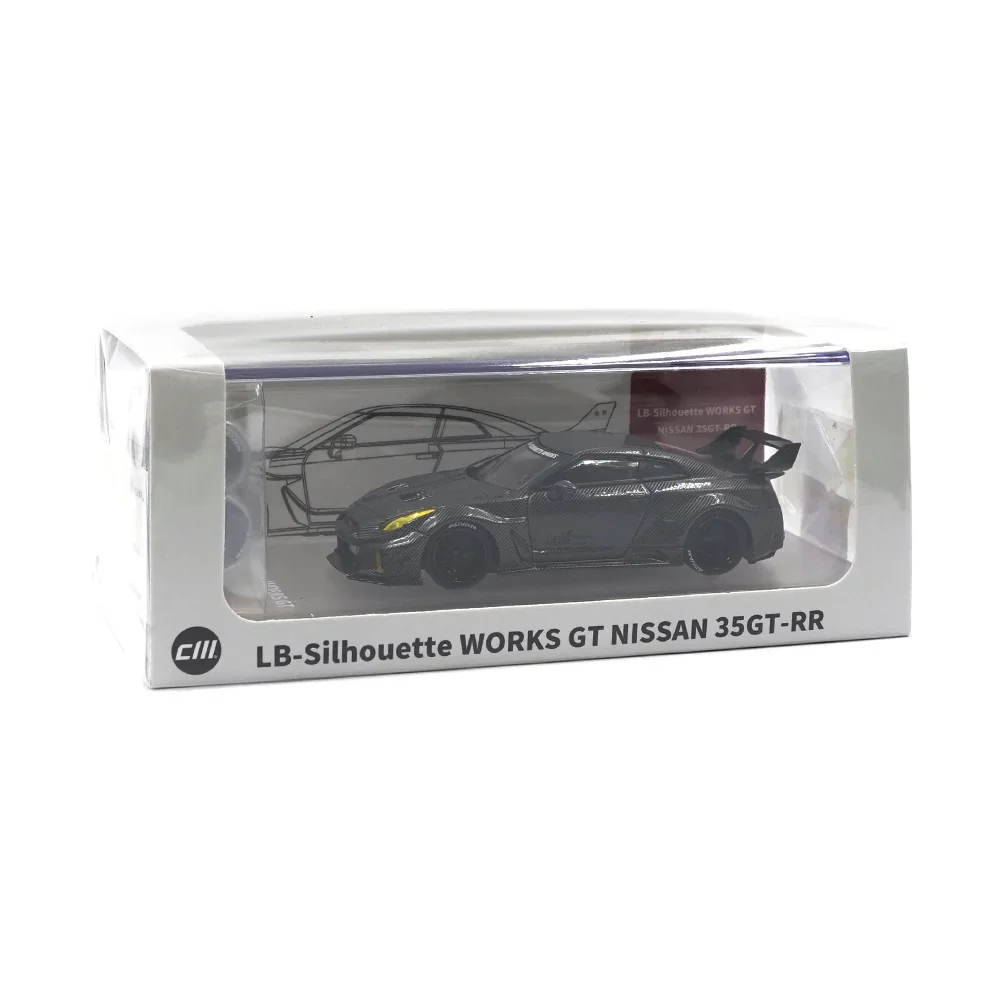 NISSAN R35 LBWK GT35RR SUPER SILHOUETTE (CARBON FIBRE BLACK) CM-MODEL 1:64 - Image 2