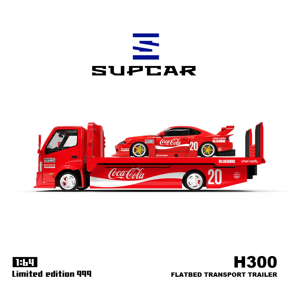 Nissan S15 LBWK & Transport Trailer Coca Cola Set - *LIMITED TO 999pcs* Supcar H300 - Image 4