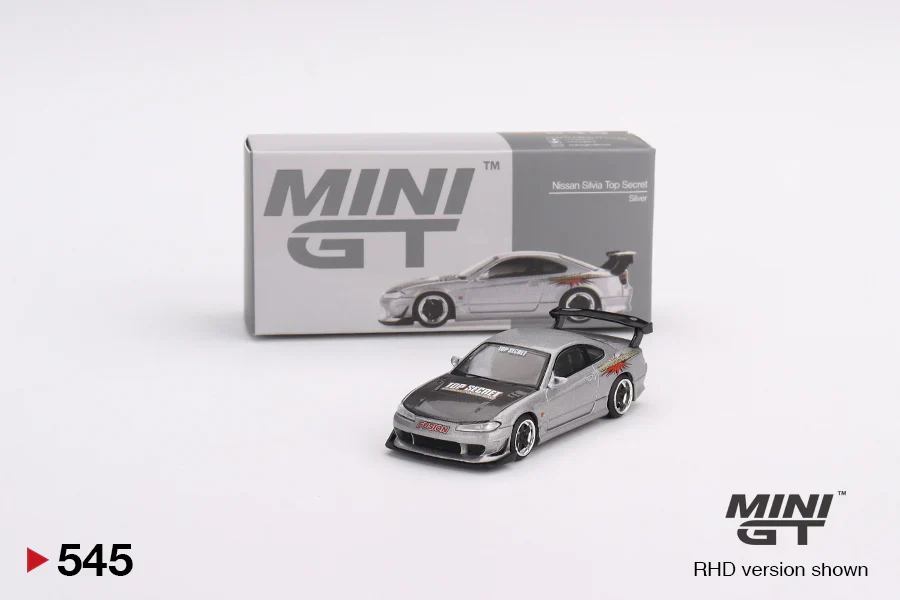 Nissan Silvia Top Secret (Silver) Scale 1:64 Mini GT LOOSE - With box