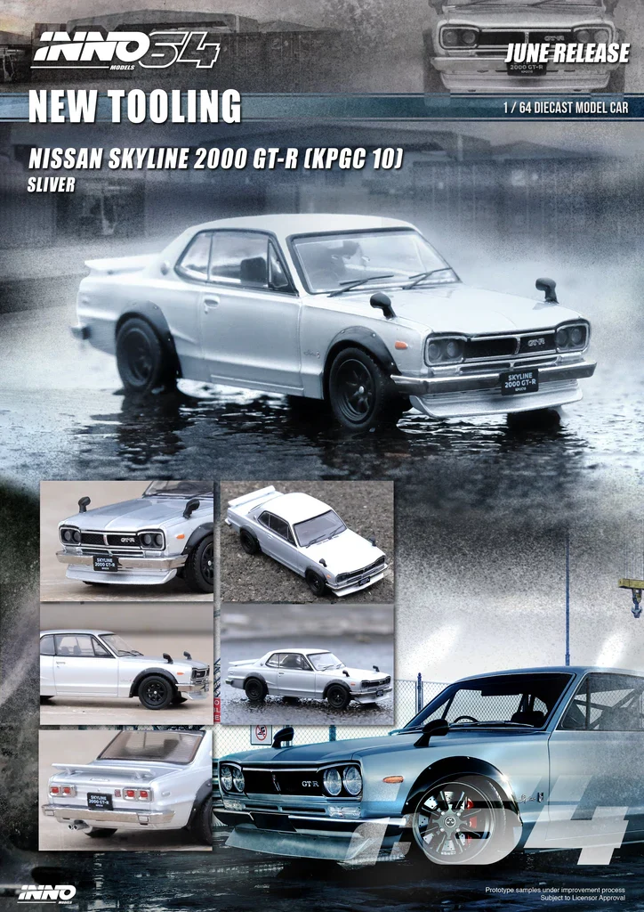 NISSAN SKYLINE 2000 GT-R (KPGC10) SILVER INNO64 - Image 2