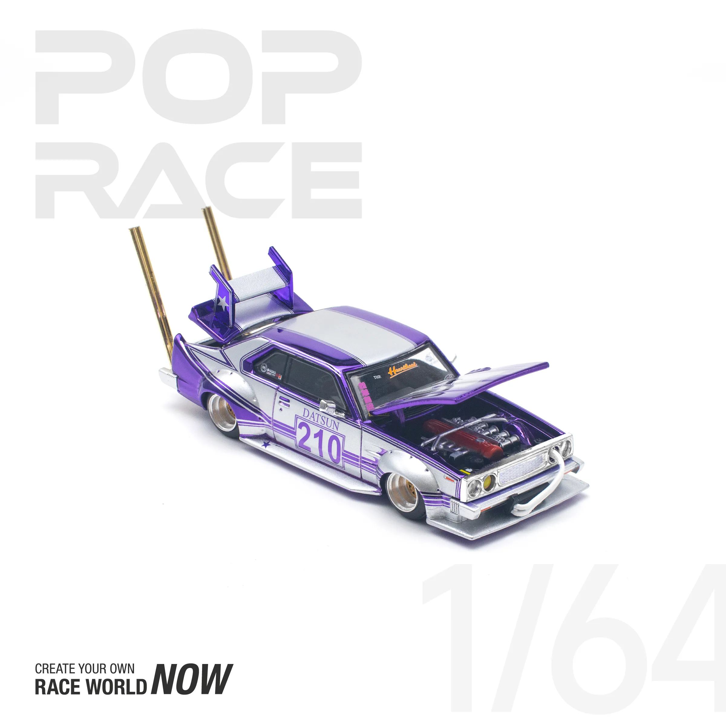 Nissan Skyline C210 Kaido Racer (Bosozoku Style) Purple Chrome/Silver – PR64-0107 - Image 4
