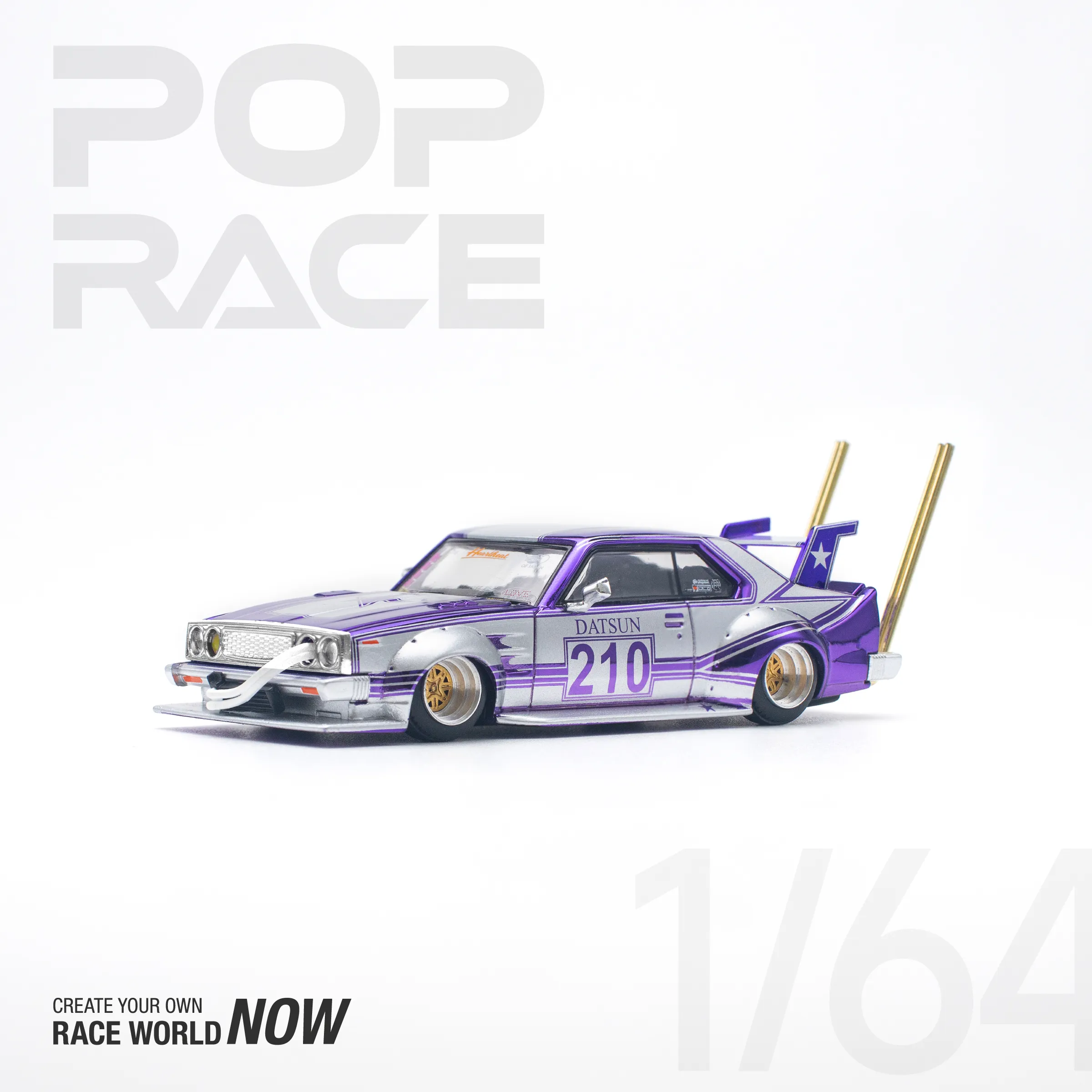 Nissan Skyline C210 Kaido Racer (Bosozoku Style) Purple Chrome/Silver – PR64-0107 - Image 5