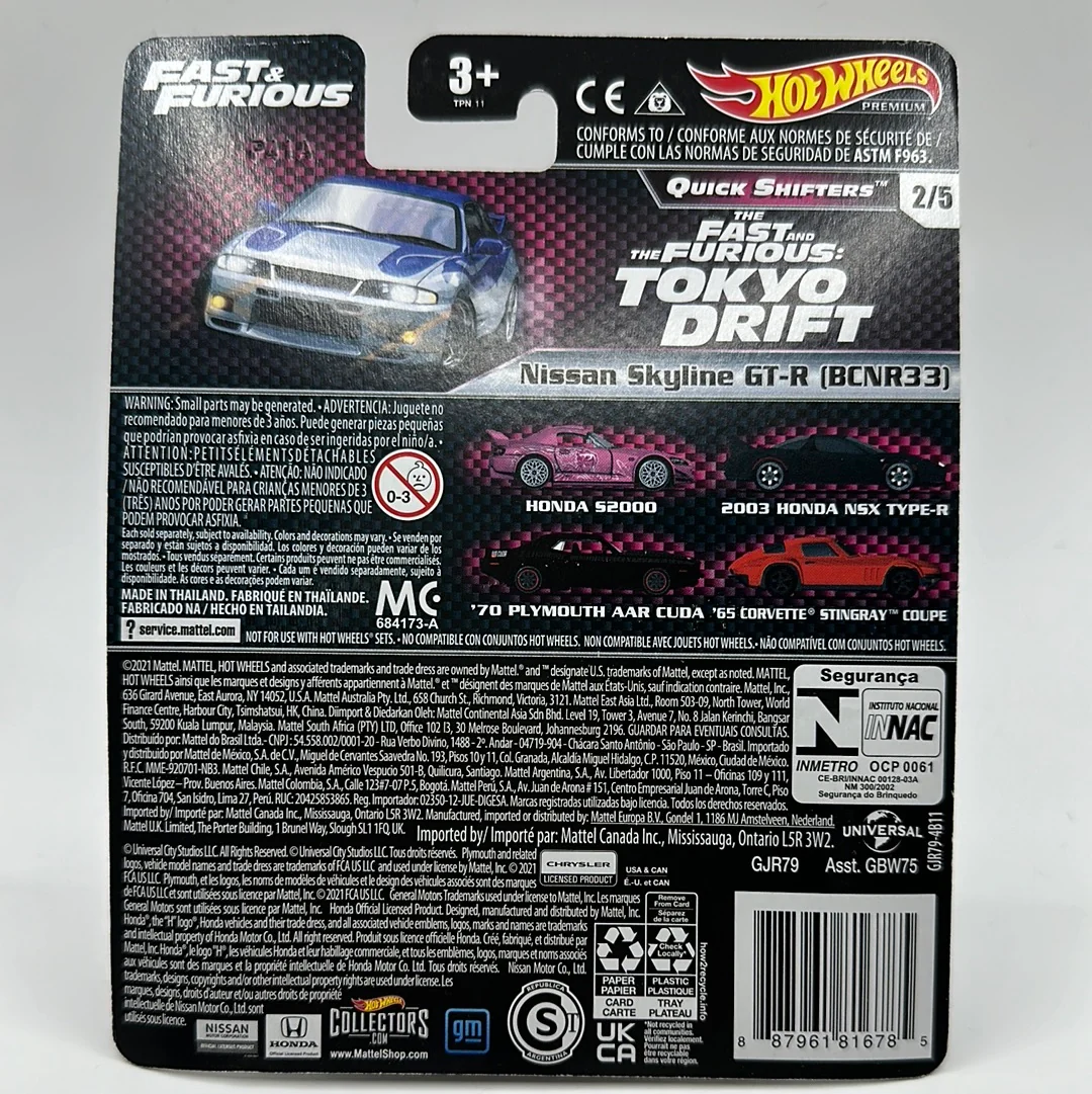 Nissan Skyline GT-R (BCNR33) Quick Shifters 2/5 Hotwheels Premium 1:64 - Image 2