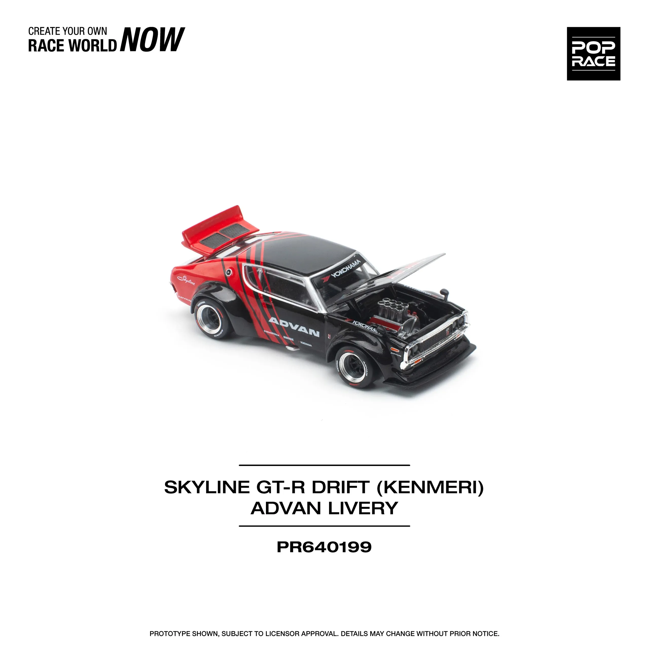 Nissan Skyline GT-R Drift (Kenmeri) – Advan Livery – PR64-0199 POP RACE - Image 3