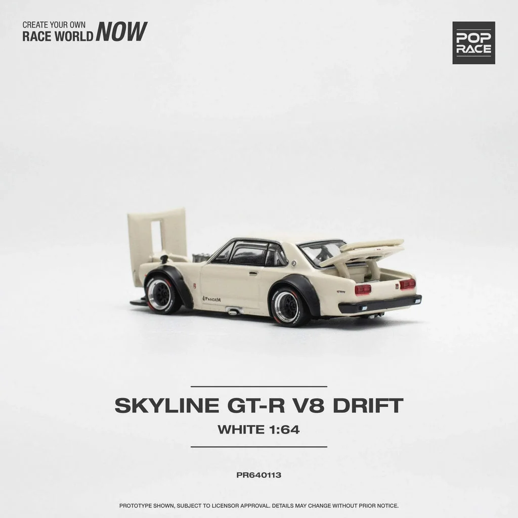 NISSAN SKYLINE GT-R (KPGC10) HAKOSUKA V8 DRIFT CAR (WHITE) POP RACE - Image 3
