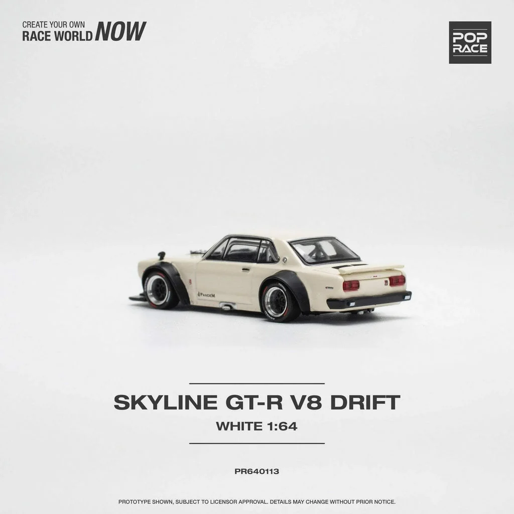 NISSAN SKYLINE GT-R (KPGC10) HAKOSUKA V8 DRIFT CAR (WHITE) POP RACE - Image 4